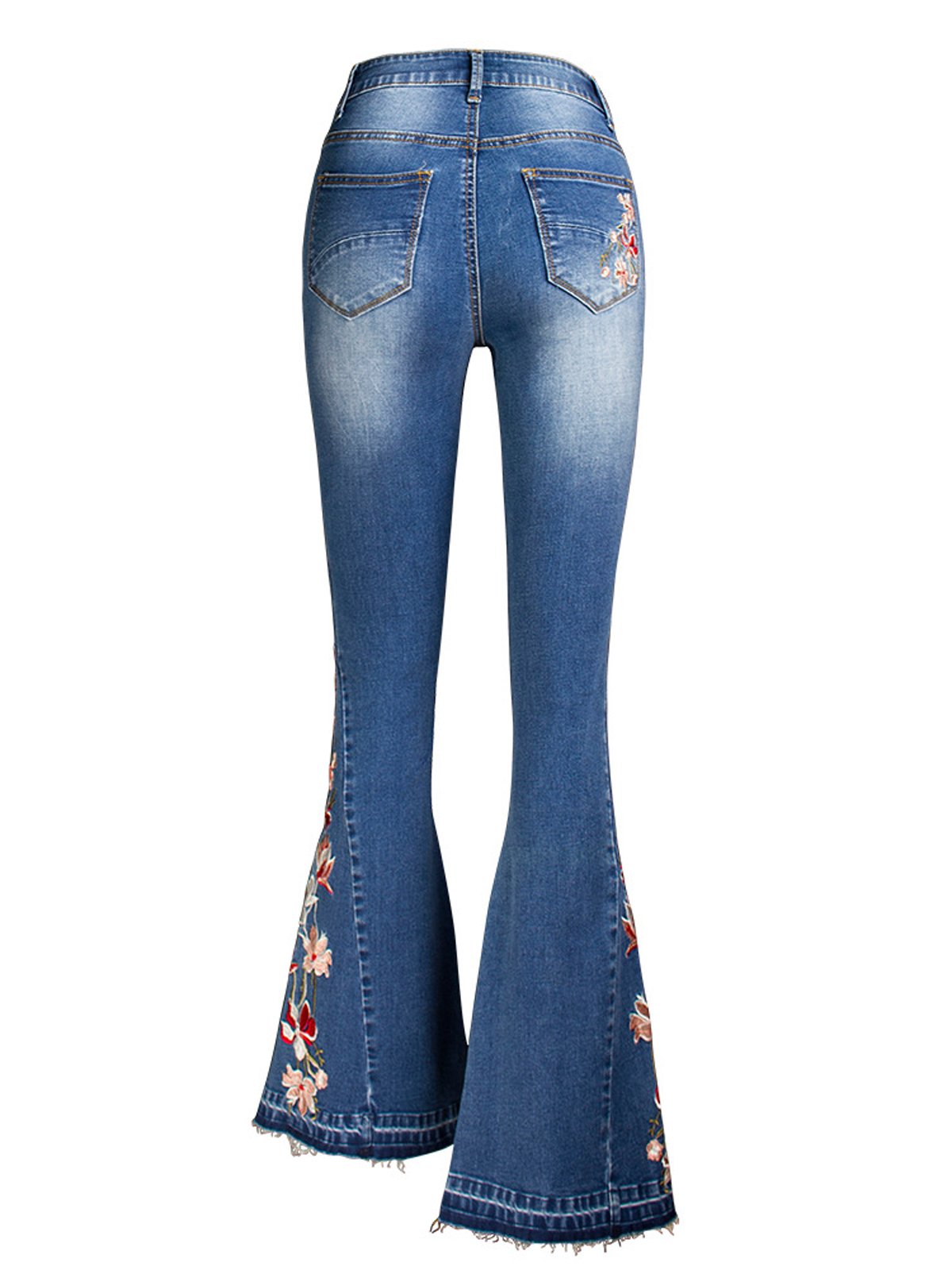 Jeans Femmes Décontracté Floral Printemps / Automne Naturel Aucune élasticité Quotidien Toile de Jean Long Régulier