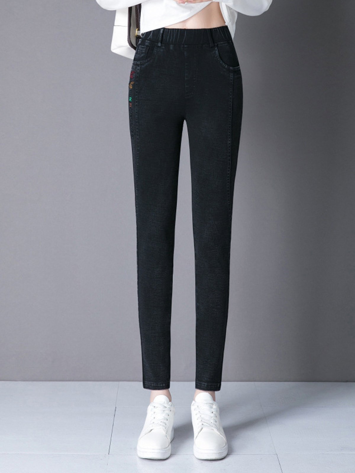 Jeans Femmes Décontracté Plain Printemps / Automne Naturel Aucune élasticité Quotidien Ample Long Droit