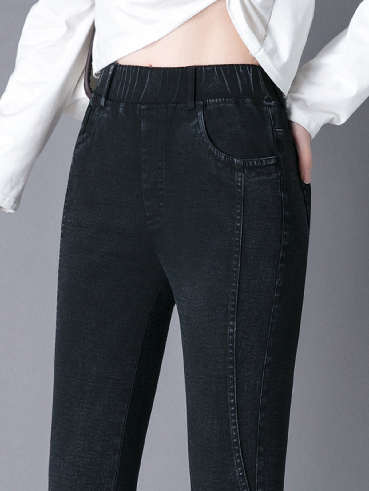 Jeans Femmes Décontracté Plain Printemps / Automne Naturel Aucune élasticité Quotidien Ample Long Droit