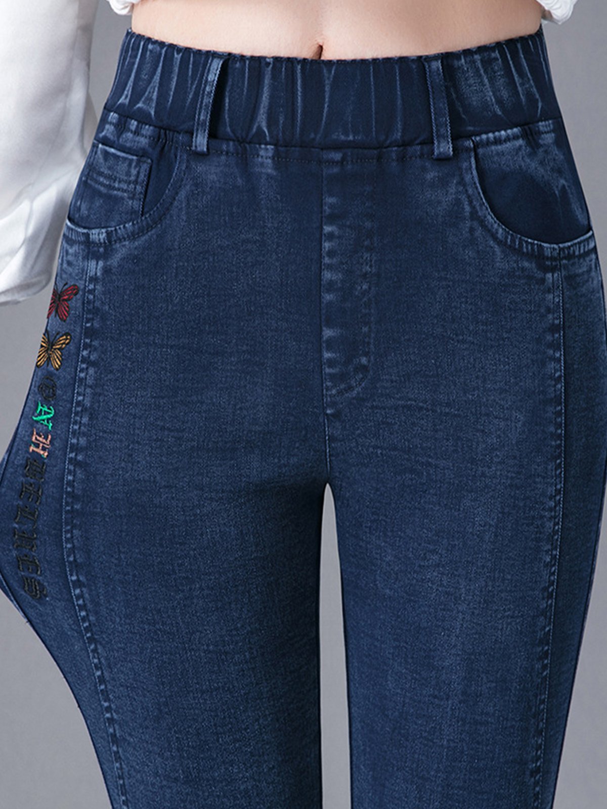 Jeans Femmes Décontracté Plain Printemps / Automne Naturel Aucune élasticité Quotidien Ample Long Droit