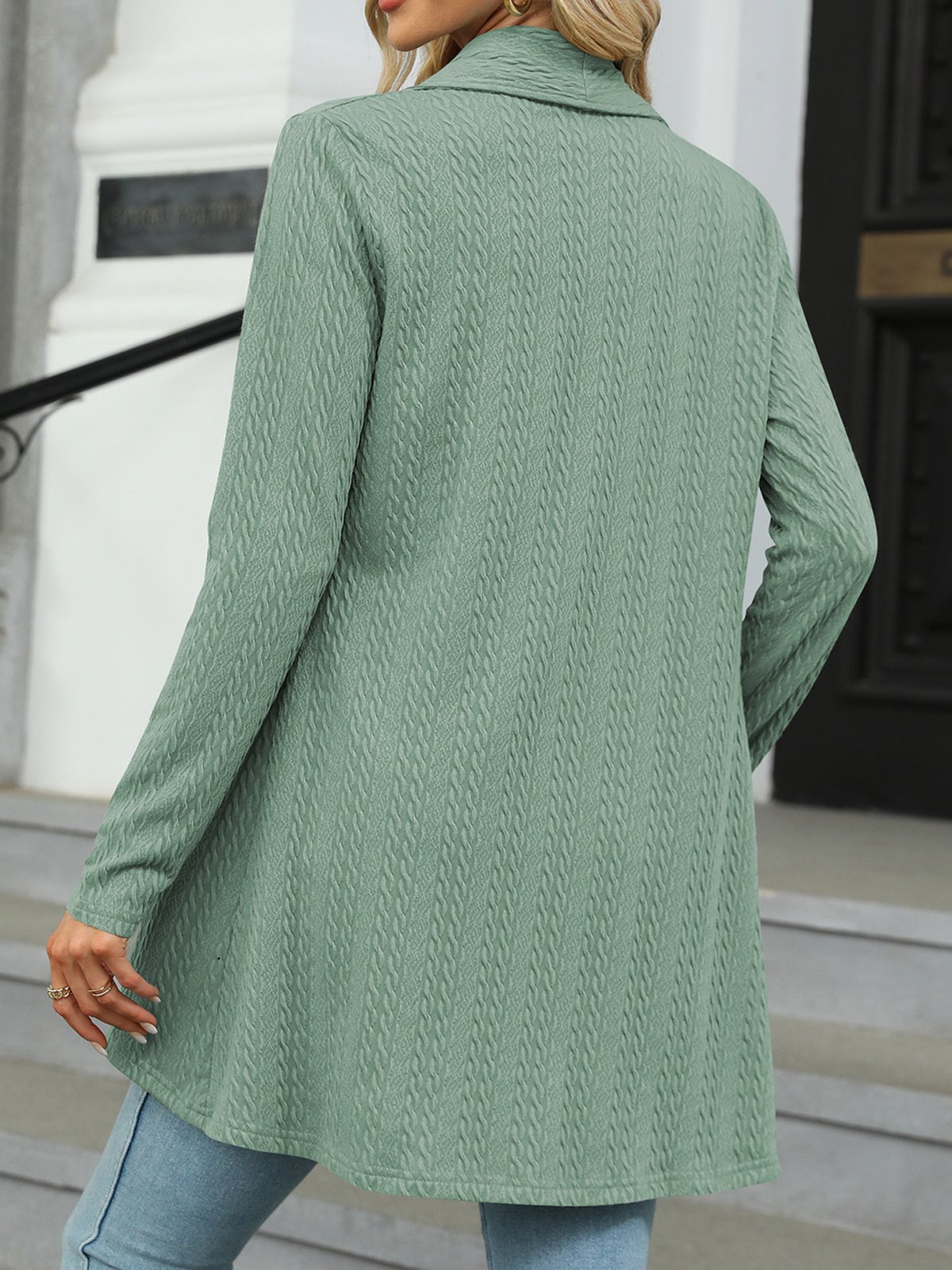 Micro-élasticité Col Rond Manches Courtes Régulier Plain Kimono pour Femmes