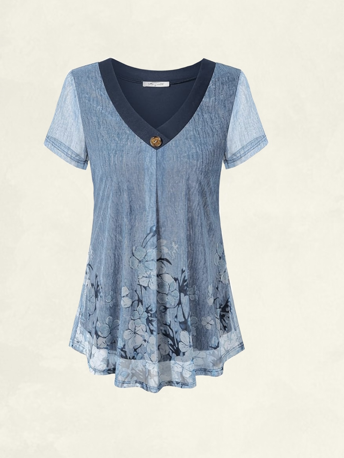 Pull Femme Ann Taylor Loft Taille S - Bleu Ivoire à Motif Floral, Manches Longues, Occasion Très Bon état