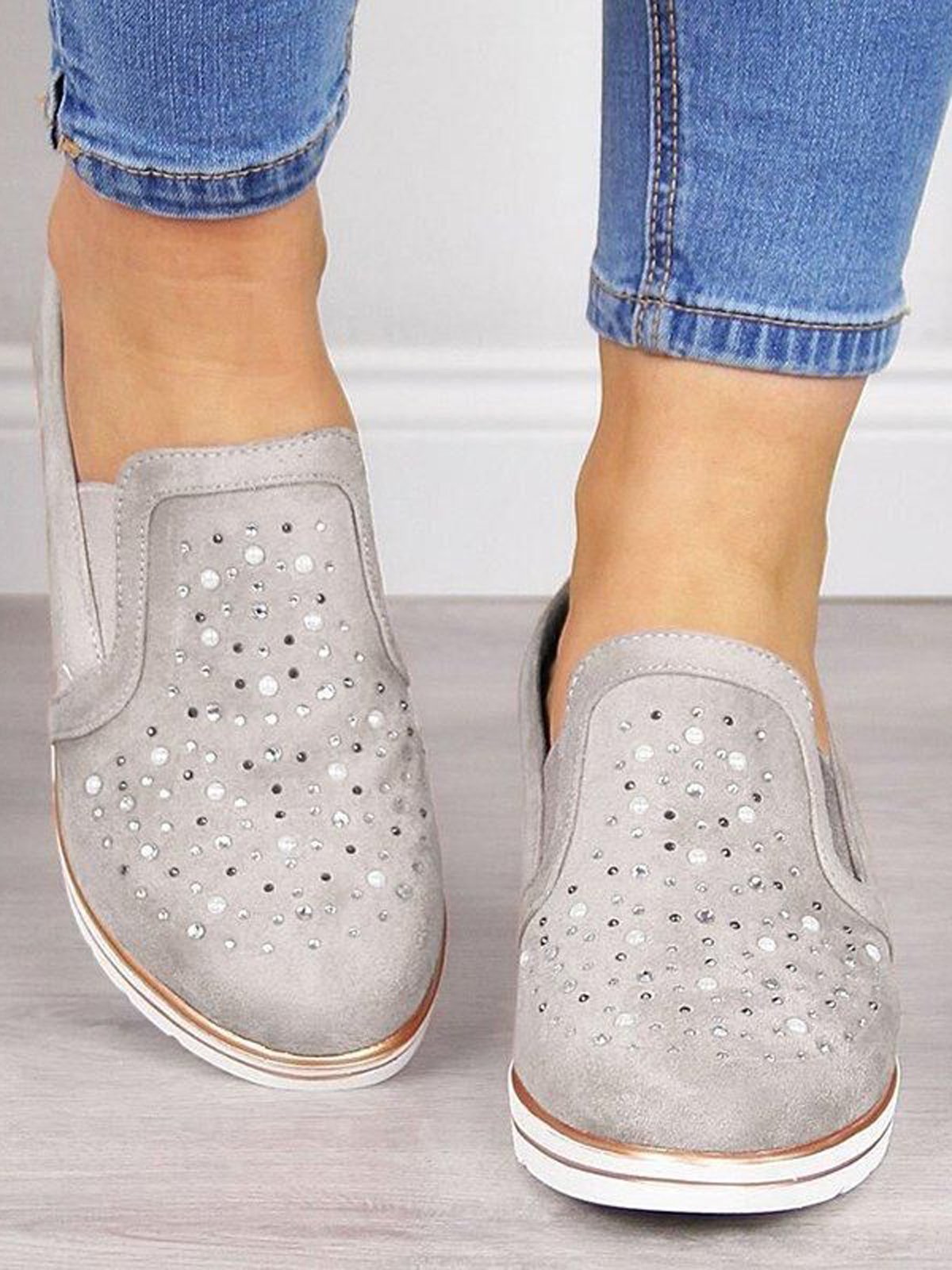 Chaussures Décontractées Femmes Décontracté Plain Toutes Les Saisons Faire la navette à Enfiler Talon Bas PU PU à Enfiler
