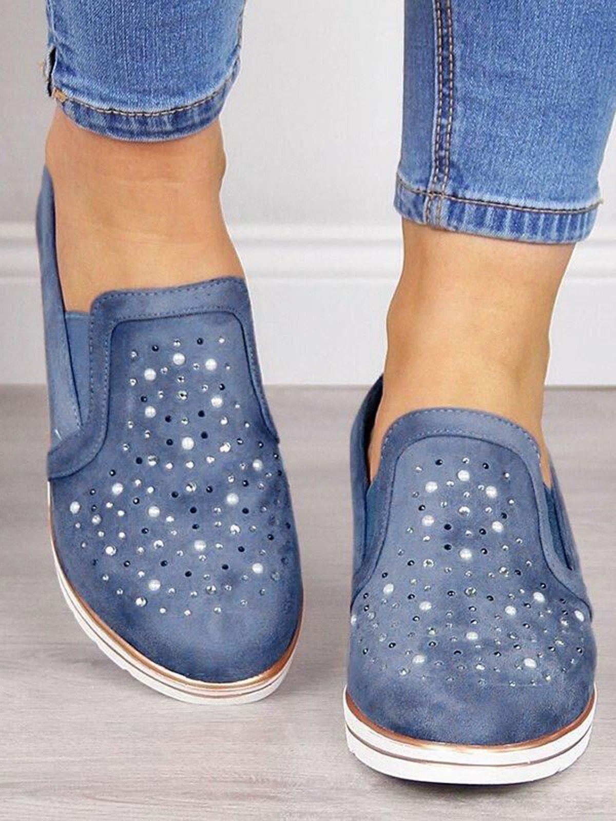 Chaussures Décontractées Femmes Décontracté Plain Toutes Les Saisons Faire la navette à Enfiler Talon Bas PU PU à Enfiler