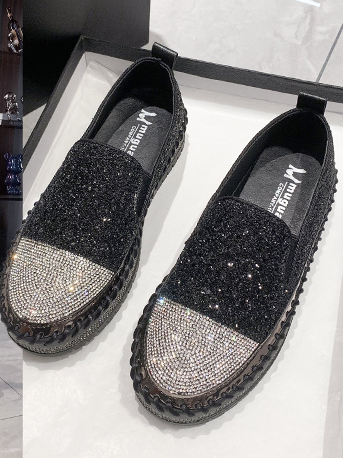 Chaussures Décontractées Décontracté Plain Toutes Les Saisons Polyester à Enfiler Talon Bas Bout Rond Caoutchouc à Enfiler pour Femmes