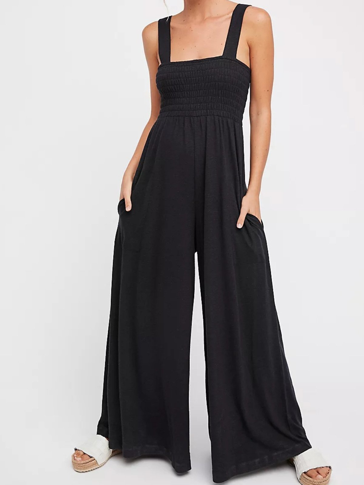 Combinaisons Femmes Décontracté Plain Été Spandex à Bretelles Quotidien Coupe Régulière Long Régulier