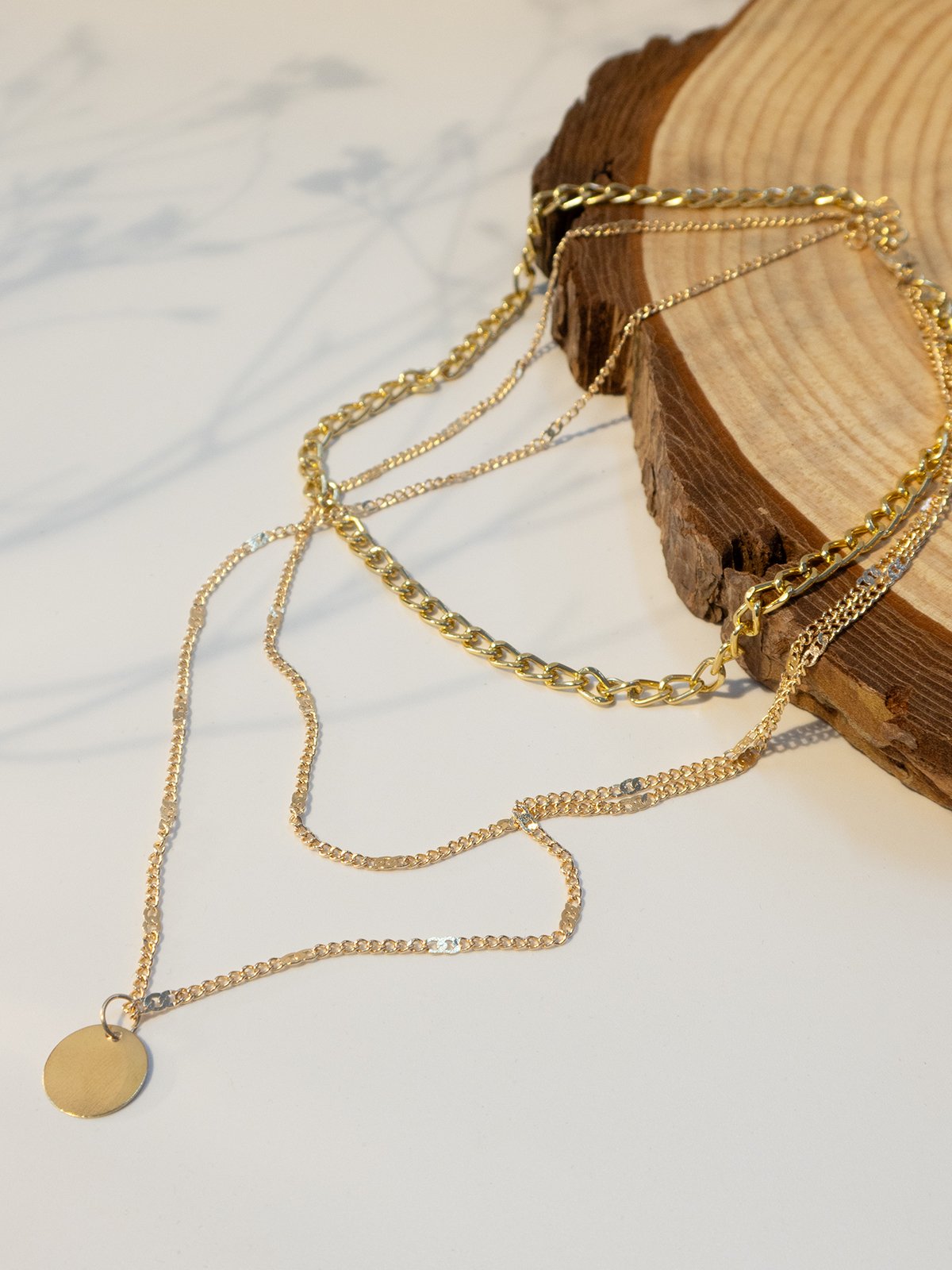 Collier Plain Toutes Les Saisons Simple Métal Vacances Métal Ensembles de couches pour Femmes