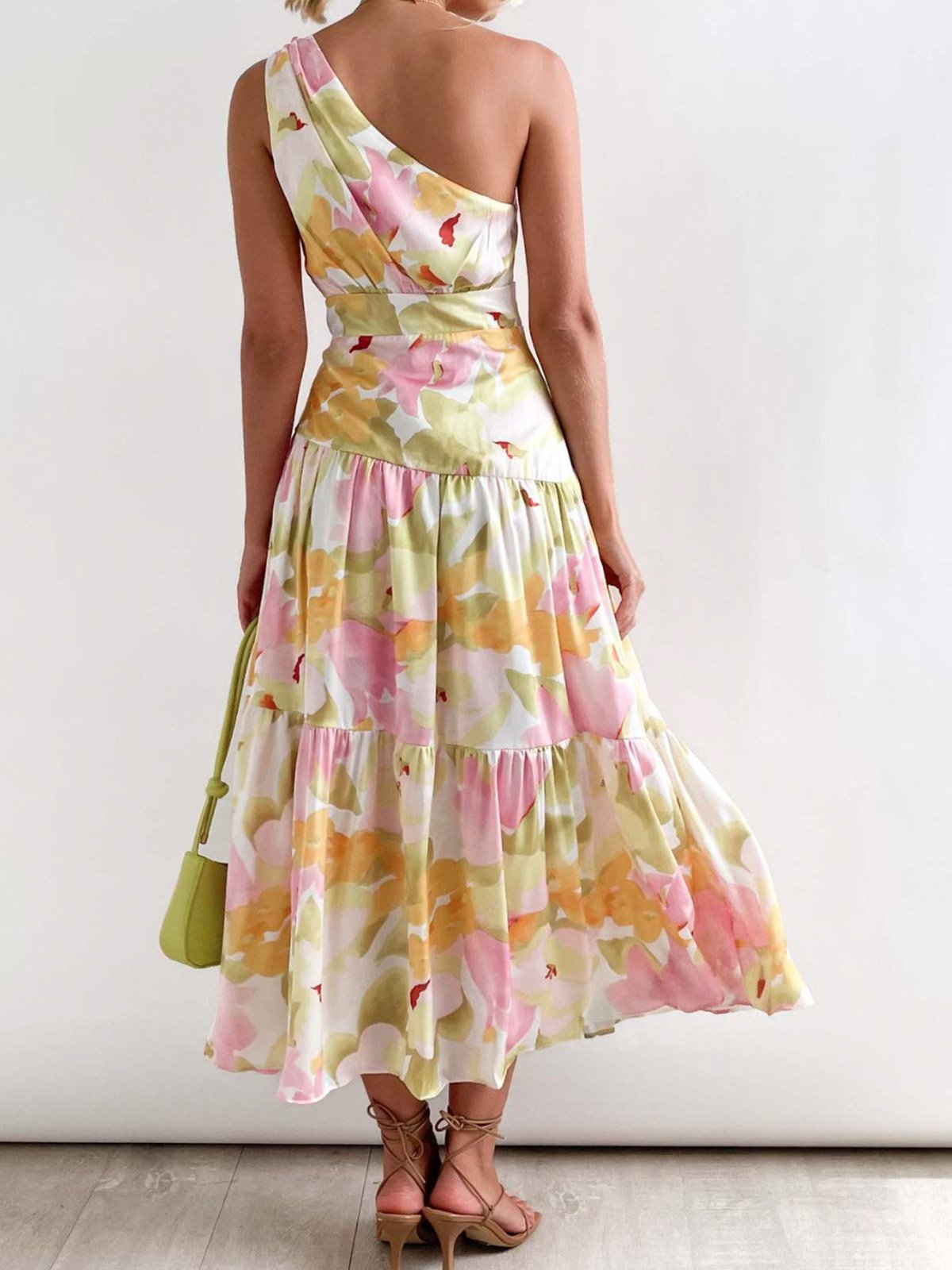 Femmes Floral Rouge Confortable Robe Maxi Décontracté