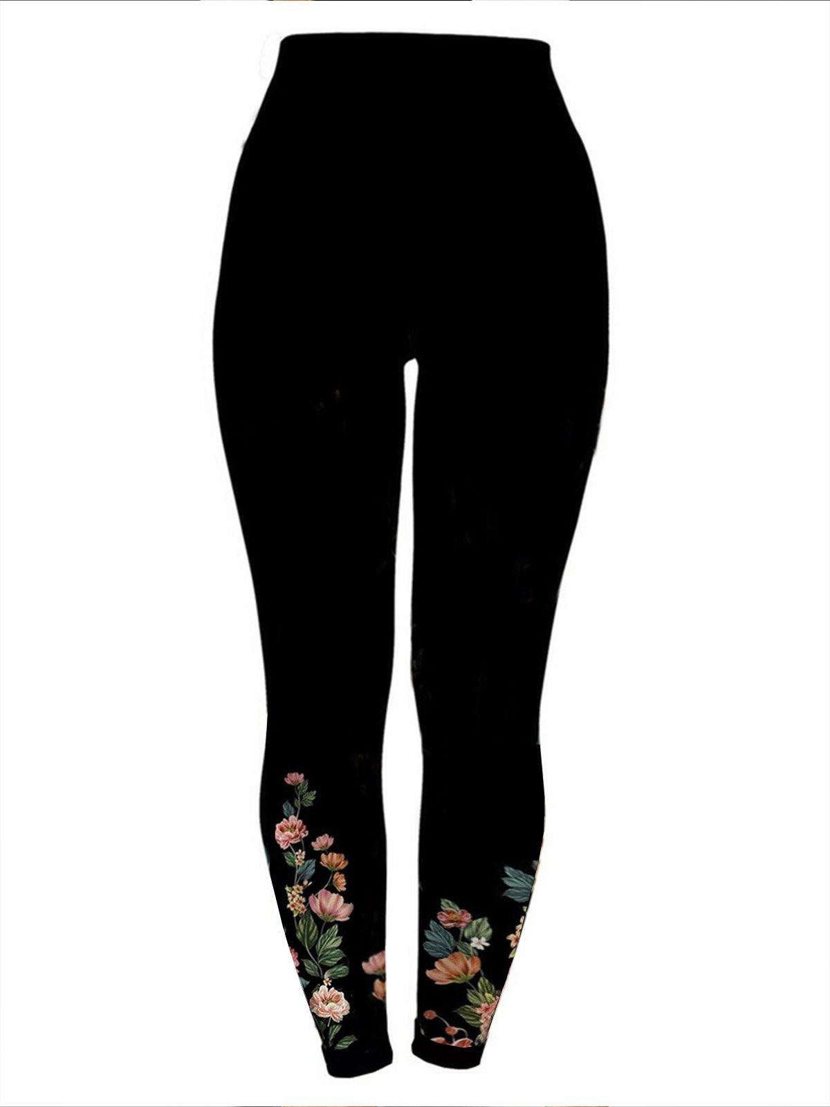 Pantalons De Yoga Femmes Décontracté Floral Toutes Les Saisons Nylon à Haute Élasticité Quotidien Serré Pantalon coupe slim Régulier