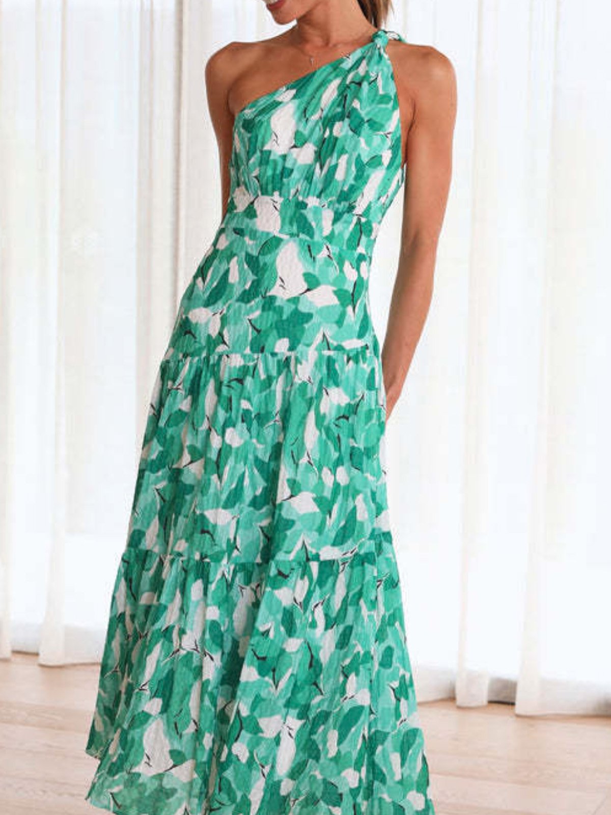 Femmes Floral Rouge Confortable Robe Maxi Décontracté