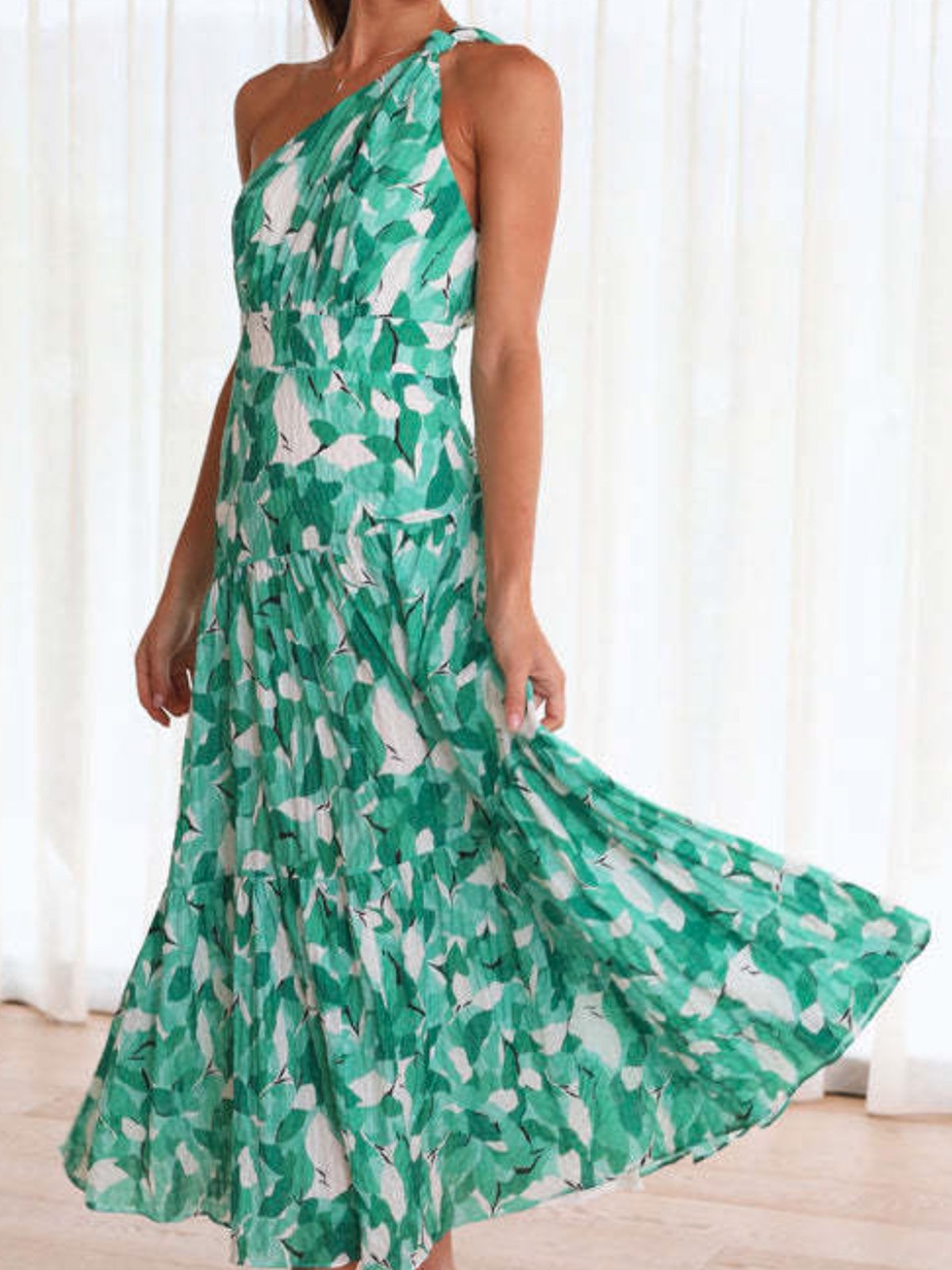 Femmes Floral Rouge Confortable Robe Maxi Décontracté