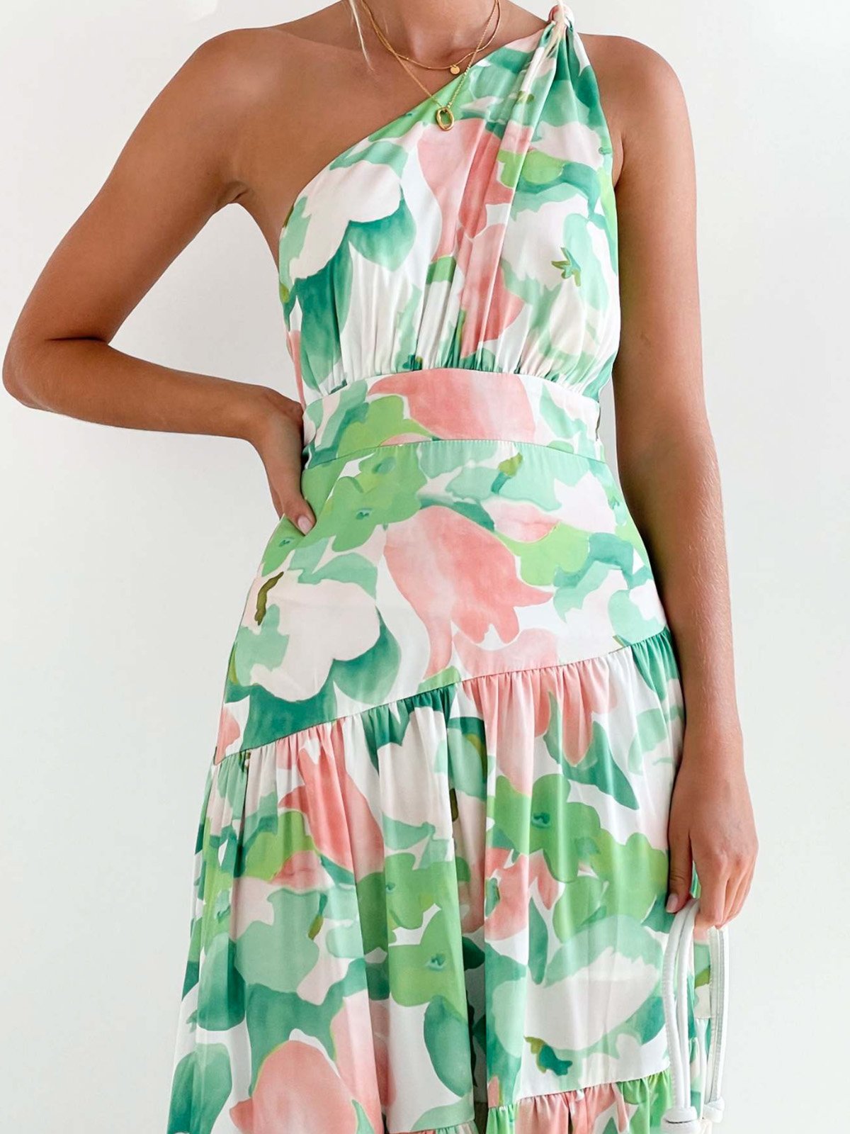 Femmes Floral Rouge Confortable Robe Maxi Décontracté