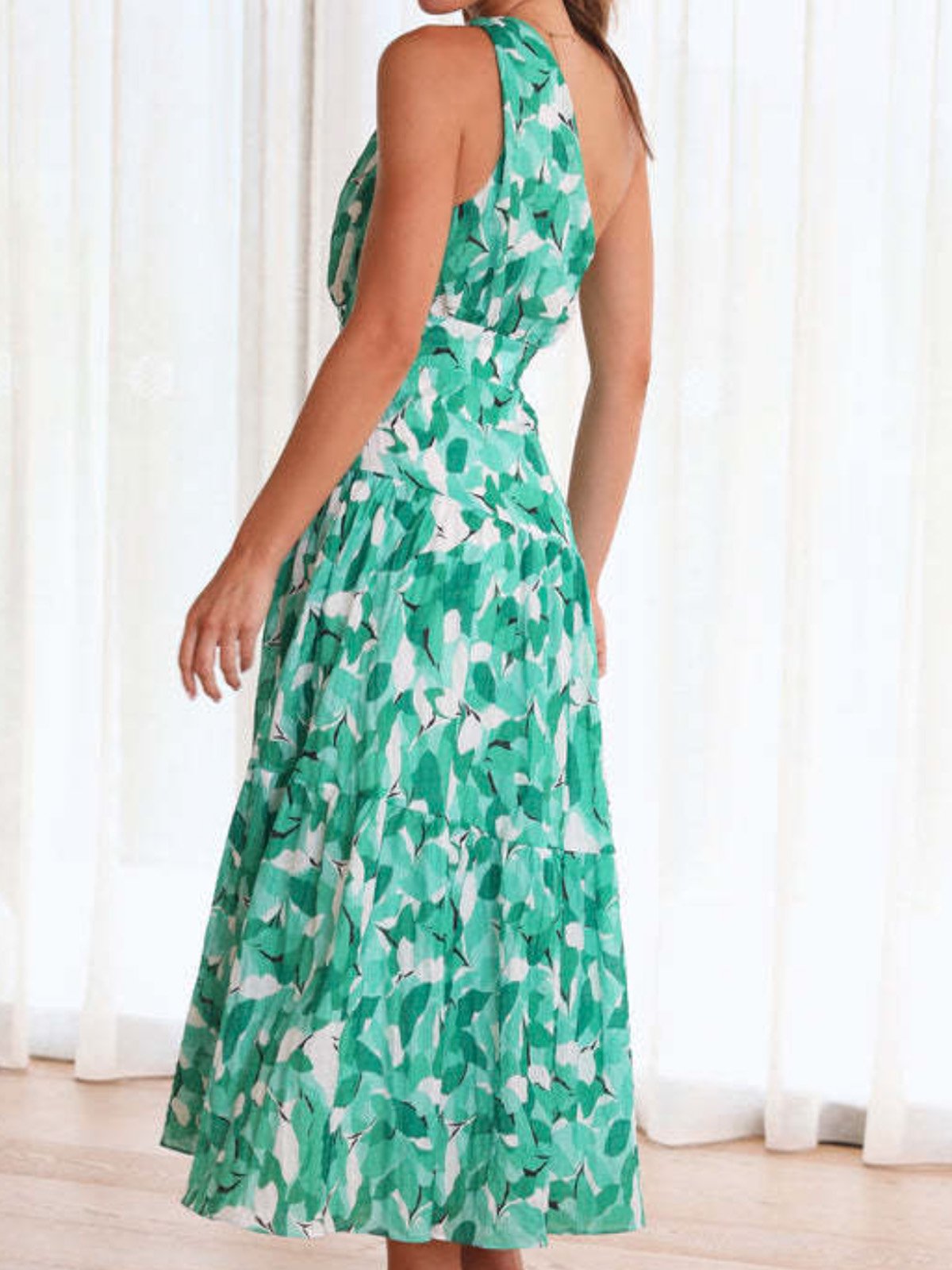 Femmes Floral Rouge Confortable Robe Maxi Décontracté
