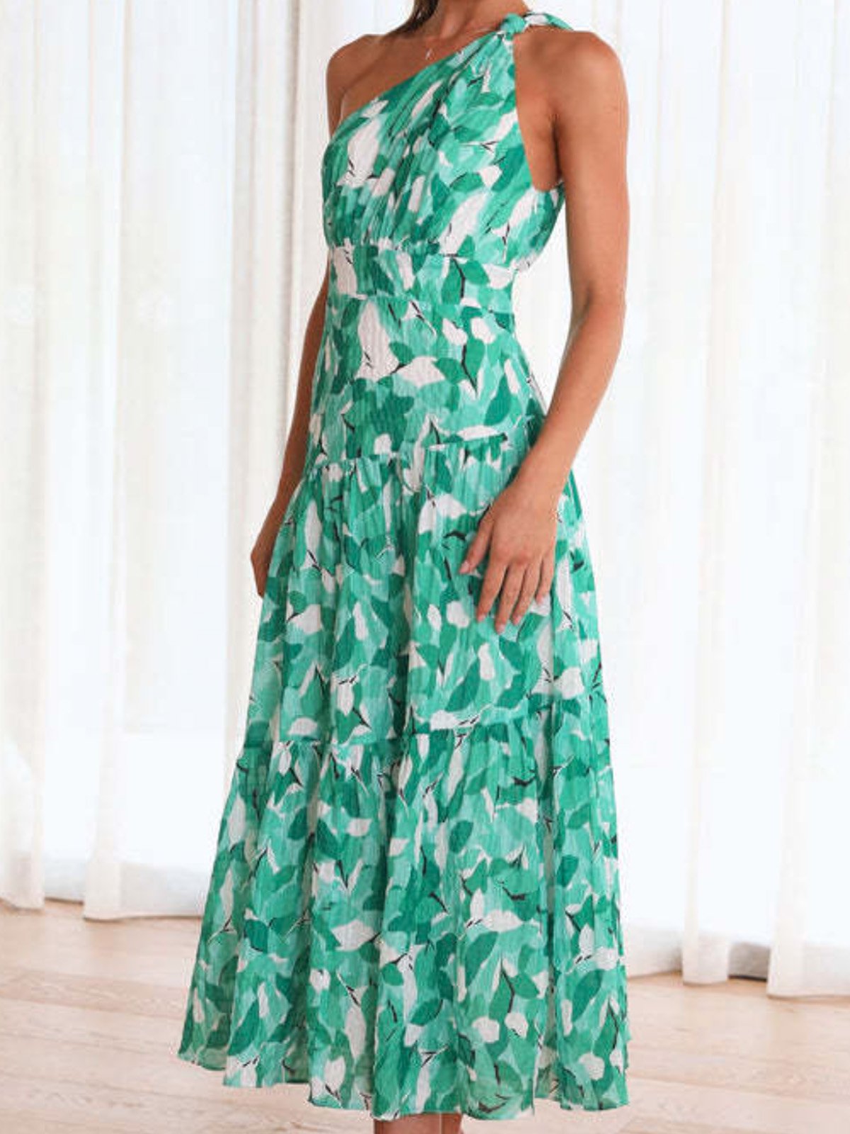 Femmes Floral Rouge Confortable Robe Maxi Décontracté