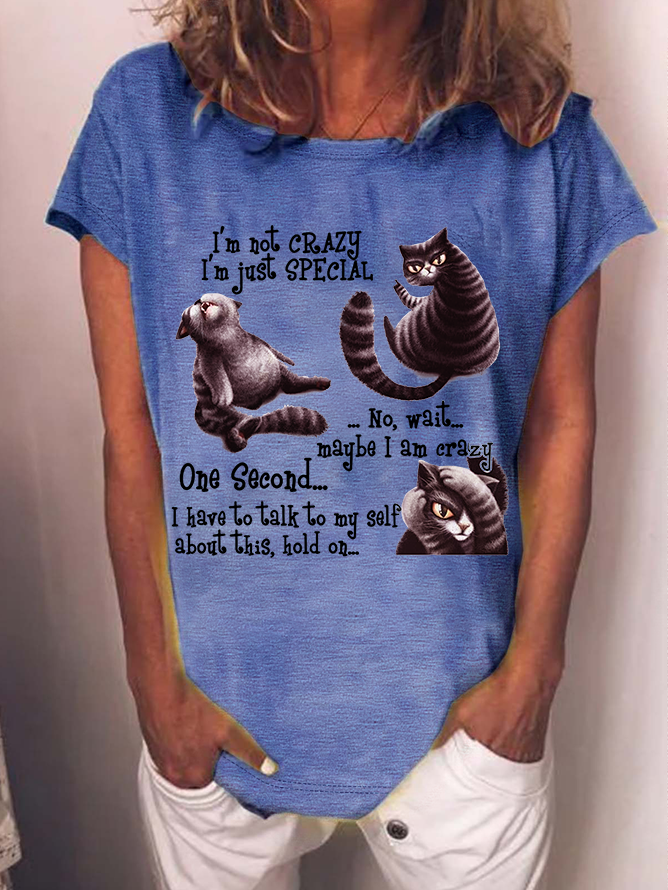 T-shirts Décontracté Été Lettres de texte Polyester Aucune élasticité Quotidien Manches Courtes Col Rond Régulier pour Femmes
