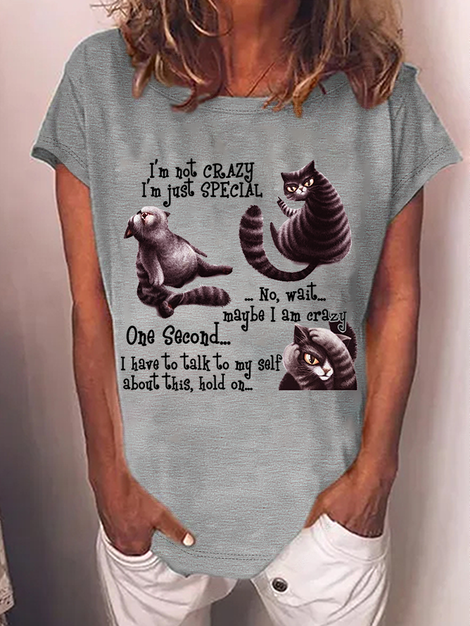 T-shirts Décontracté Été Lettres de texte Polyester Aucune élasticité Quotidien Manches Courtes Col Rond Régulier pour Femmes