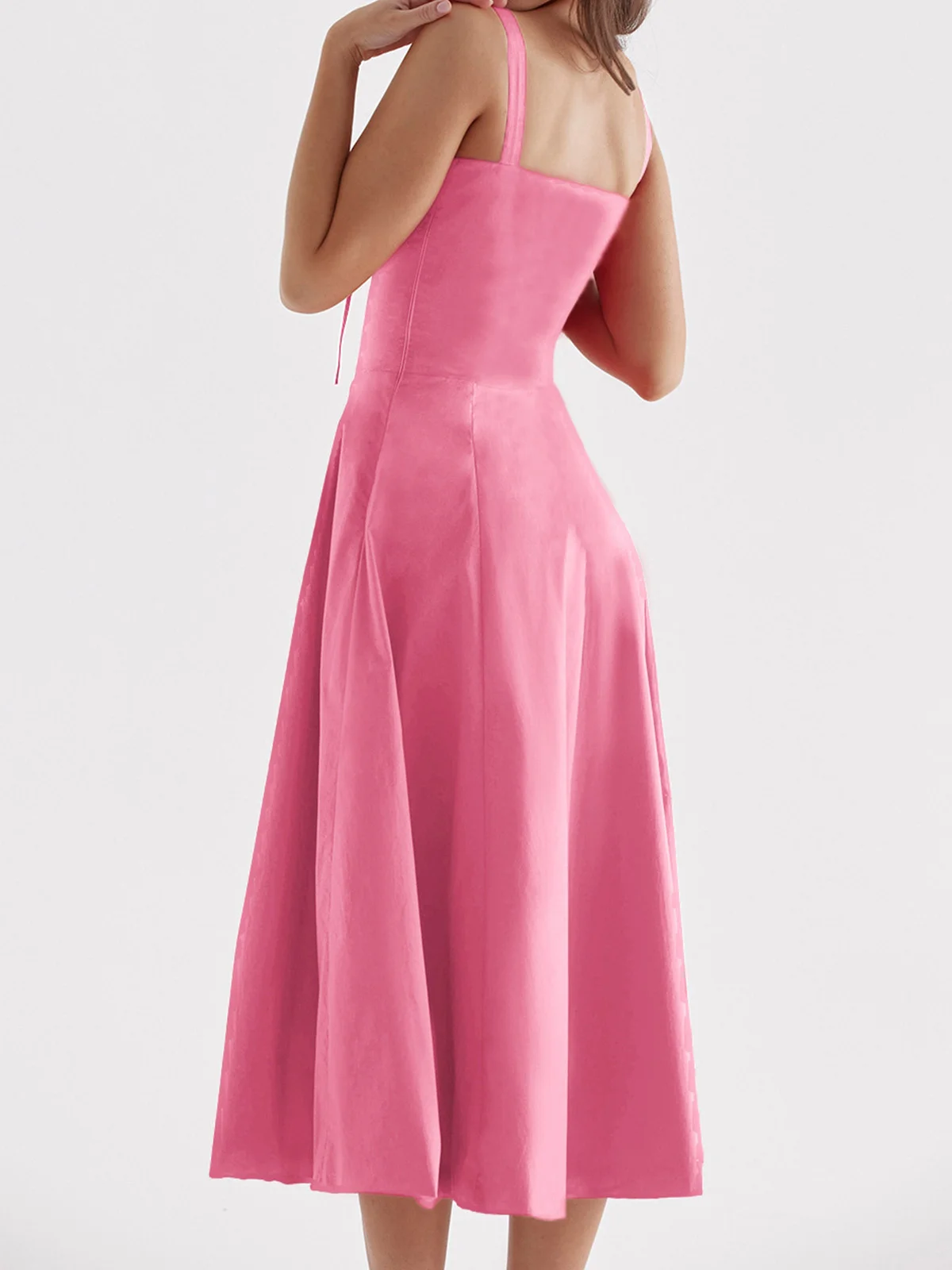 Femmes Plain Jaune-Clair à Bretelles Confortable Robe Maxi Décontracté