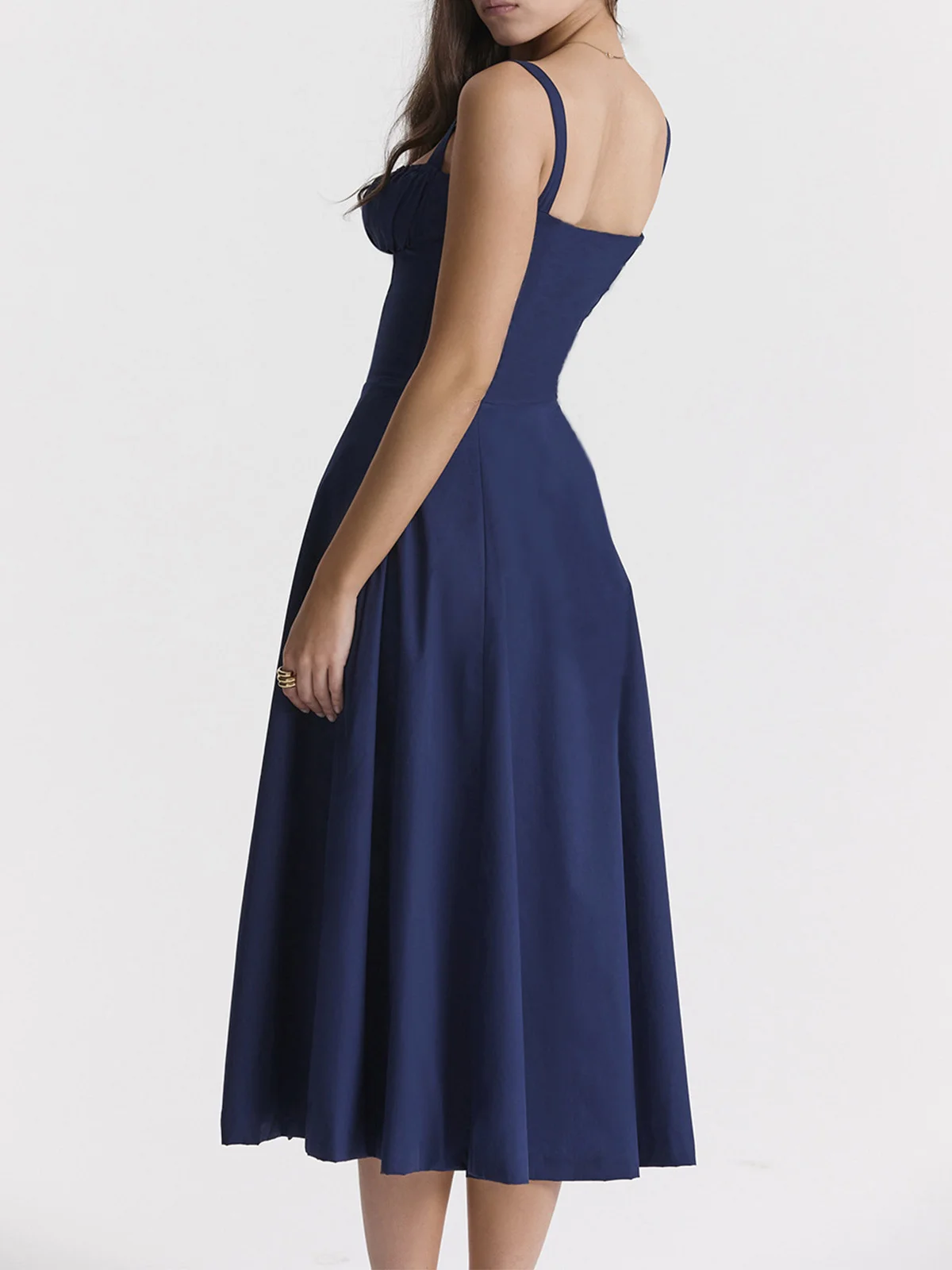 Femmes Plain Jaune-Clair à Bretelles Confortable Robe Maxi Décontracté