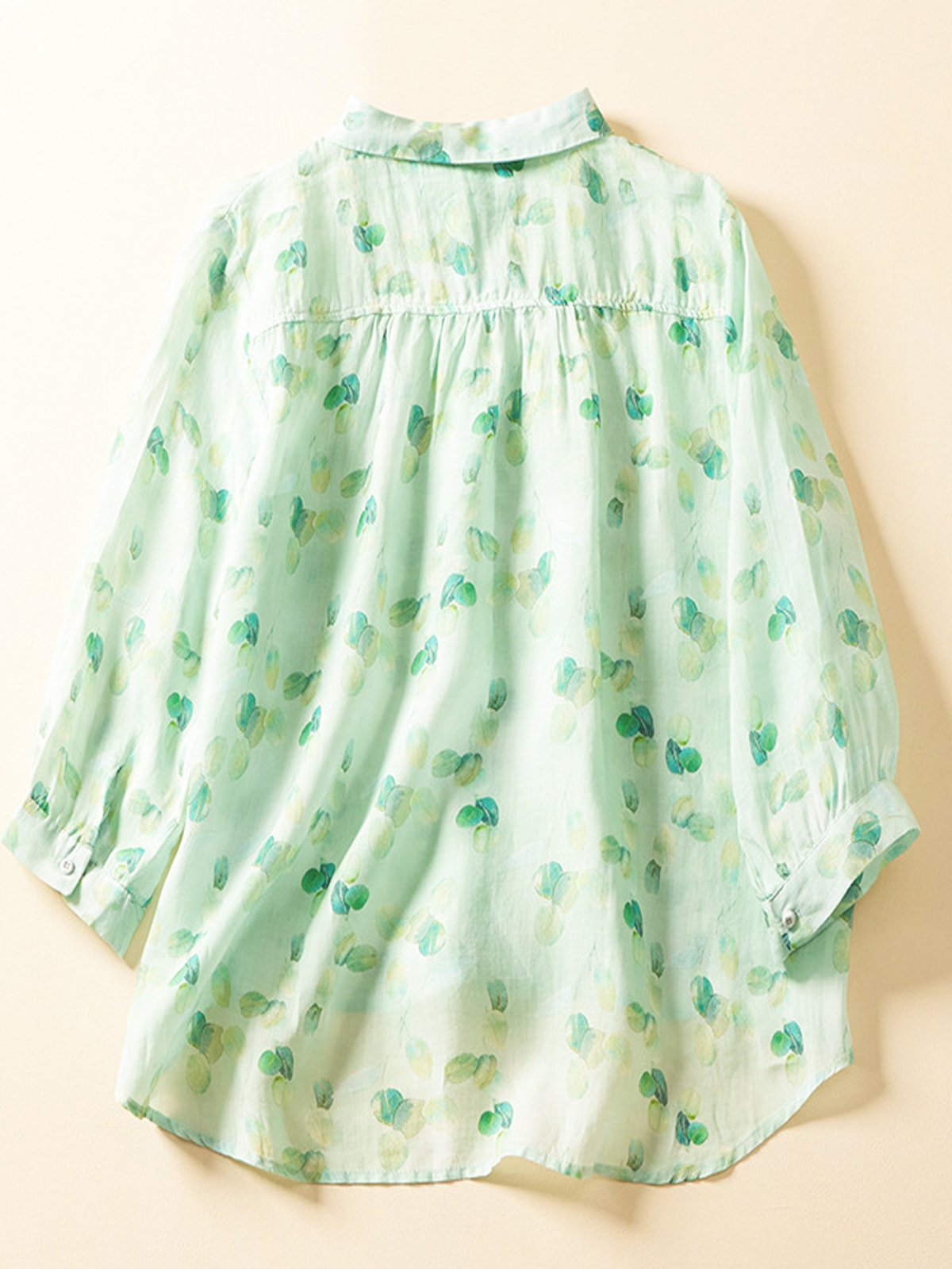 Blouses Femmes Décontracté Abstrait Printemps / Automne Polyester Aucune élasticité Vacances Manches trois quarts Régulier Droit