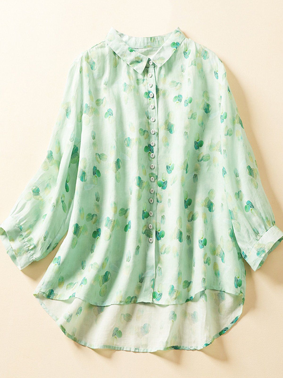 Blouses Femmes Décontracté Abstrait Printemps / Automne Polyester Aucune élasticité Vacances Manches trois quarts Régulier Droit