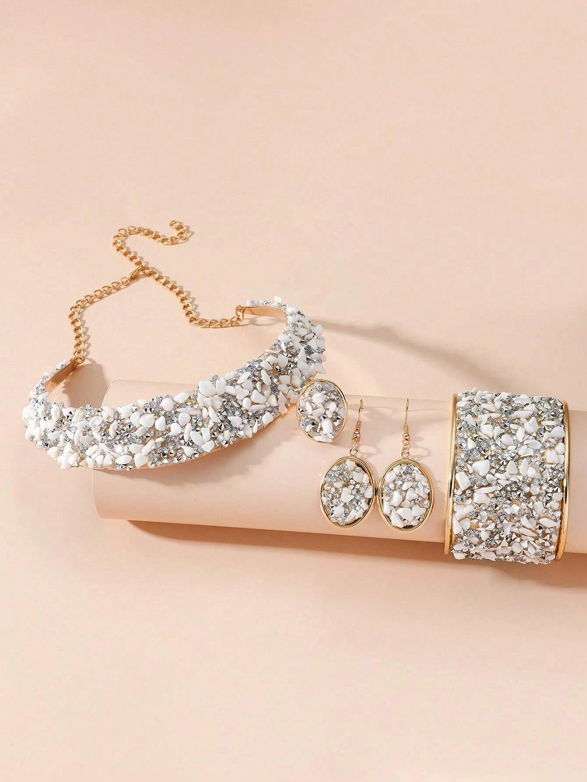 Ensembles de Bijoux Femmes Bloc de Couleur Toutes Les Saisons Élégant Mariage Avec Faux Diamant Cristal Ensembles