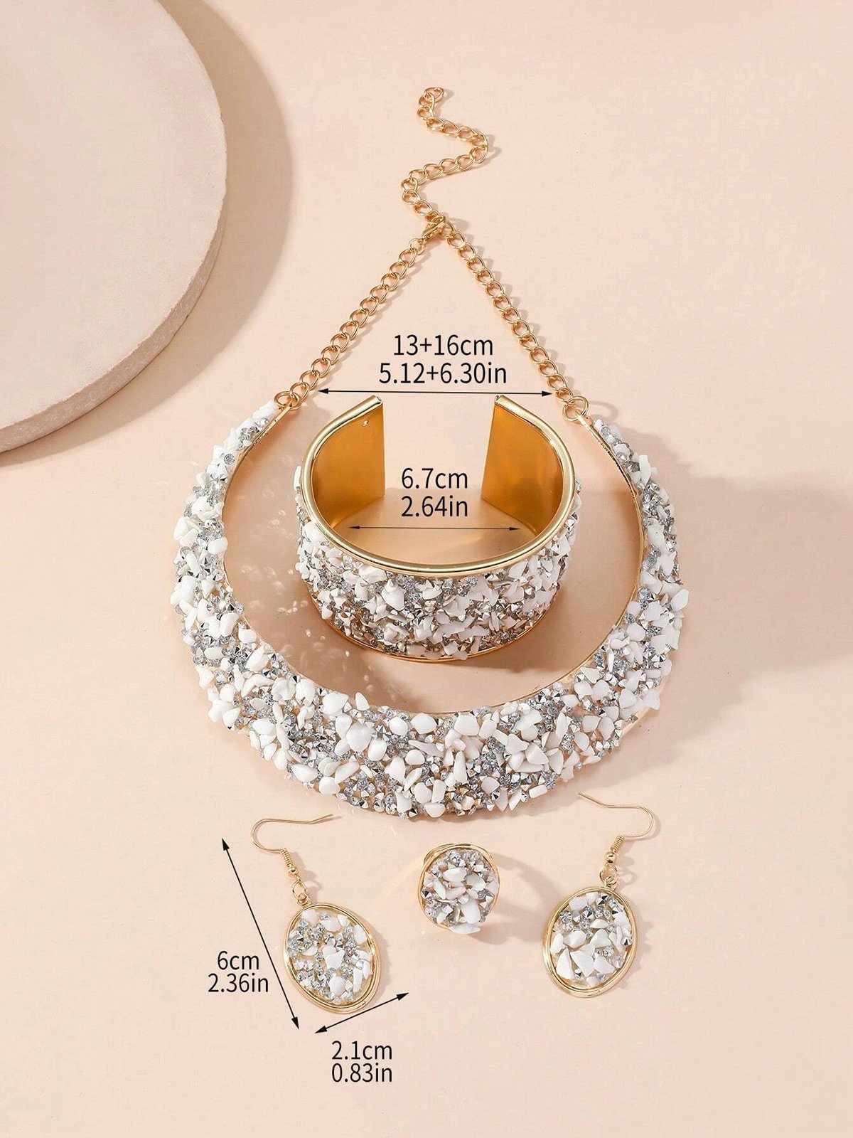 Ensembles de Bijoux Femmes Bloc de Couleur Toutes Les Saisons Élégant Mariage Avec Faux Diamant Cristal Ensembles