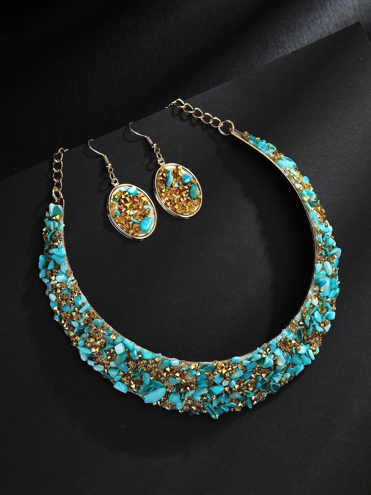Ensembles de Bijoux Femmes Bloc de Couleur Toutes Les Saisons Élégant Mariage Avec Faux Diamant Cristal Ensembles