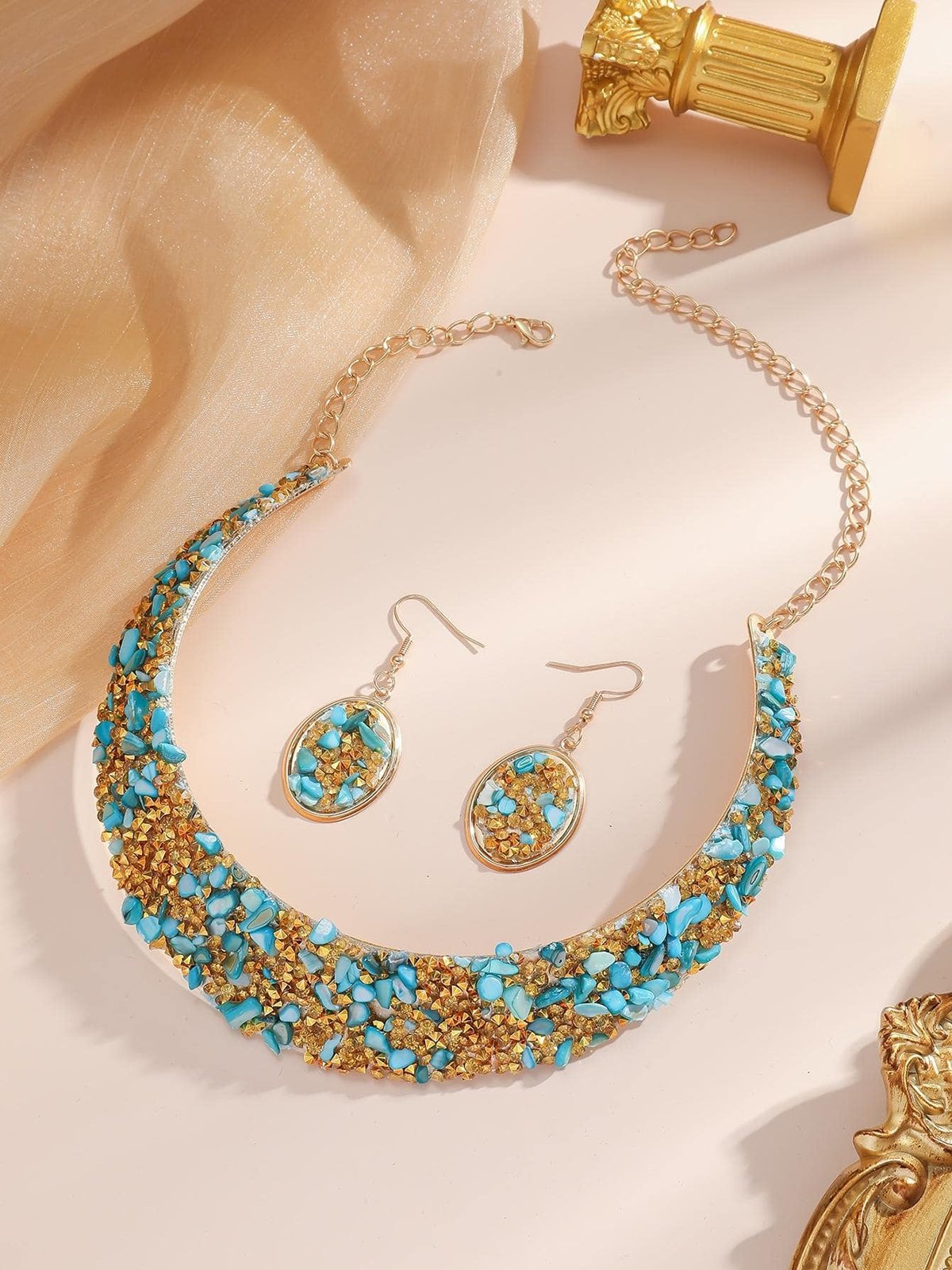 Ensembles de Bijoux Femmes Bloc de Couleur Toutes Les Saisons Élégant Mariage Avec Faux Diamant Cristal Ensembles