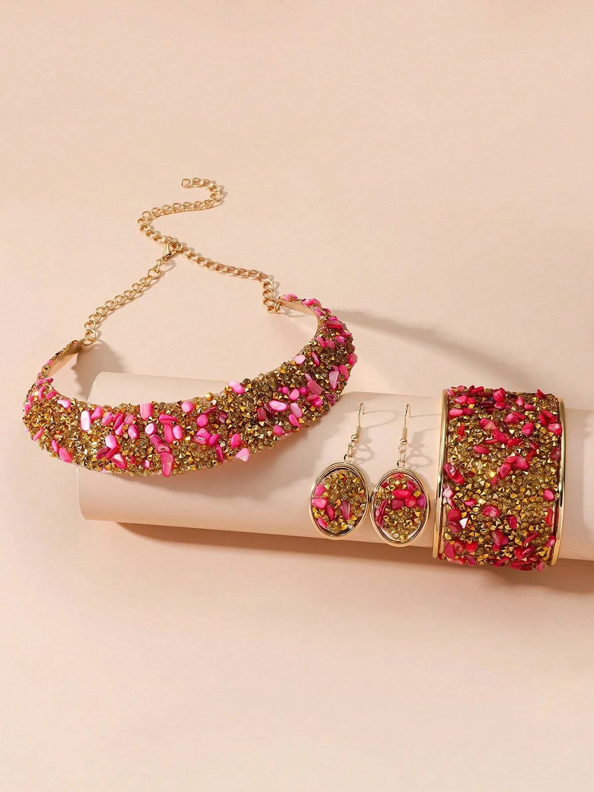 Ensembles de Bijoux Femmes Bloc de Couleur Toutes Les Saisons Élégant Mariage Avec Faux Diamant Cristal Ensembles