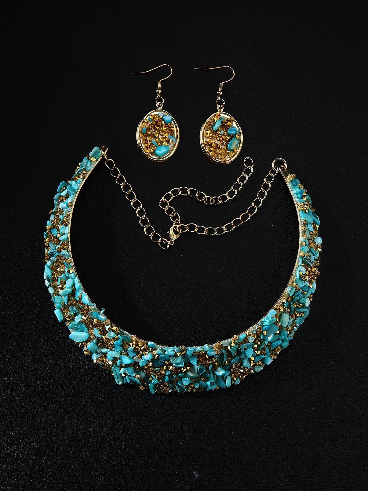 Ensembles de Bijoux Femmes Bloc de Couleur Toutes Les Saisons Élégant Mariage Avec Faux Diamant Cristal Ensembles