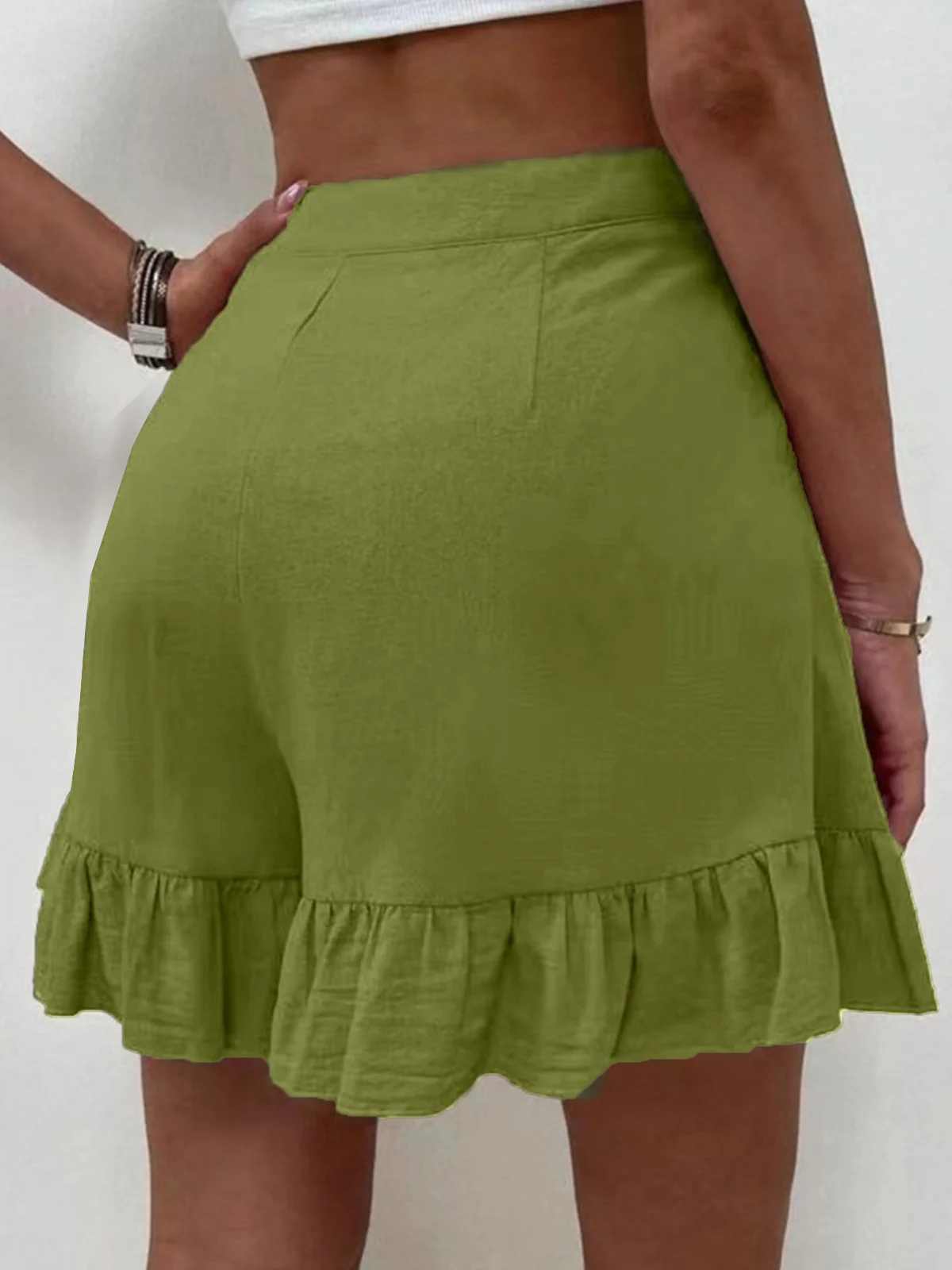 Shorts Décontracté Plain Été Coton Aucune élasticité Quotidien Coupe Régulière Droit Régulier pour Femmes