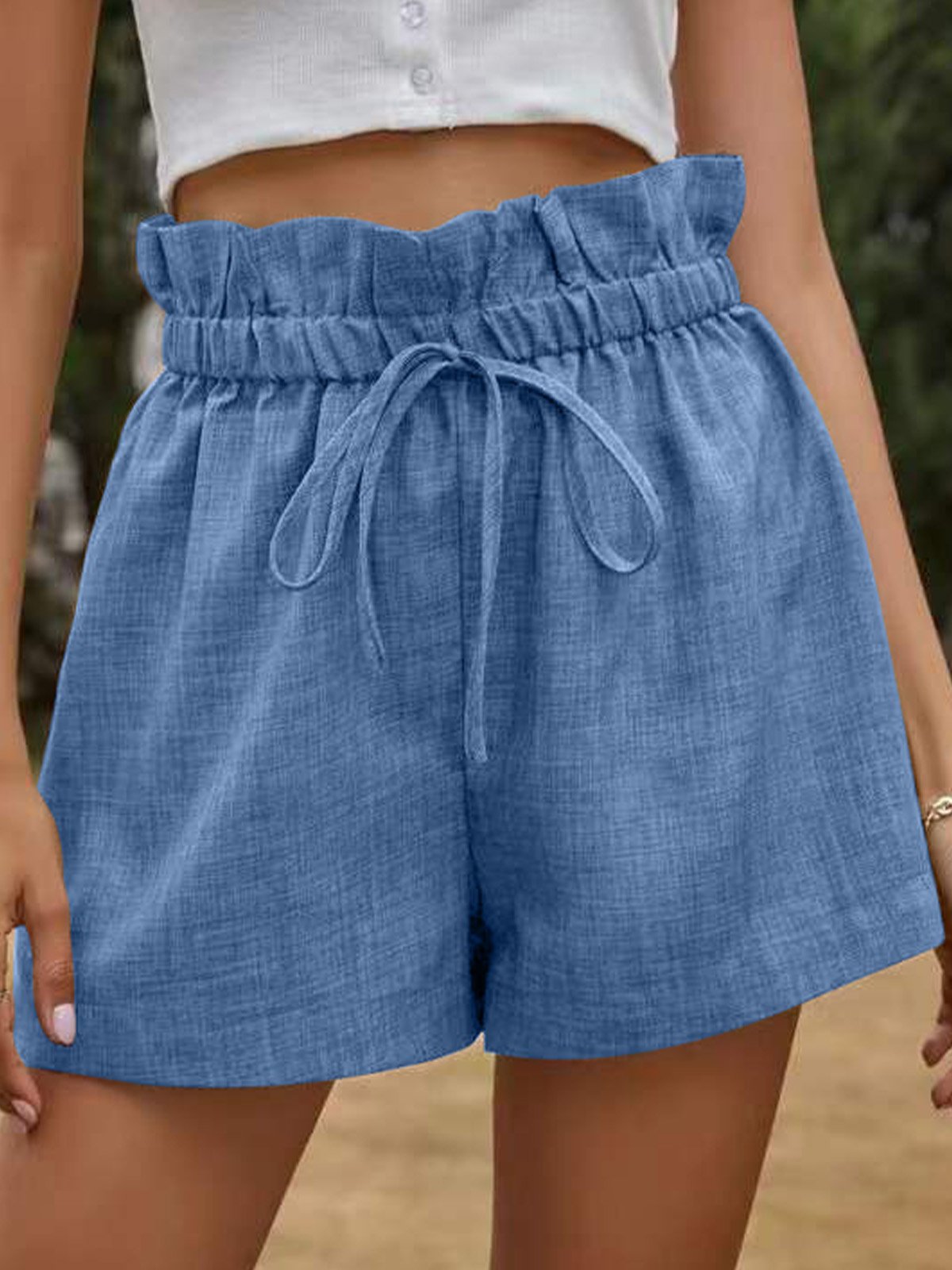 Pantalons Décontracté Plain Été Taille Haute Quotidien Ample Pantalons à Jambe Large Droit Régulier pour Femmes