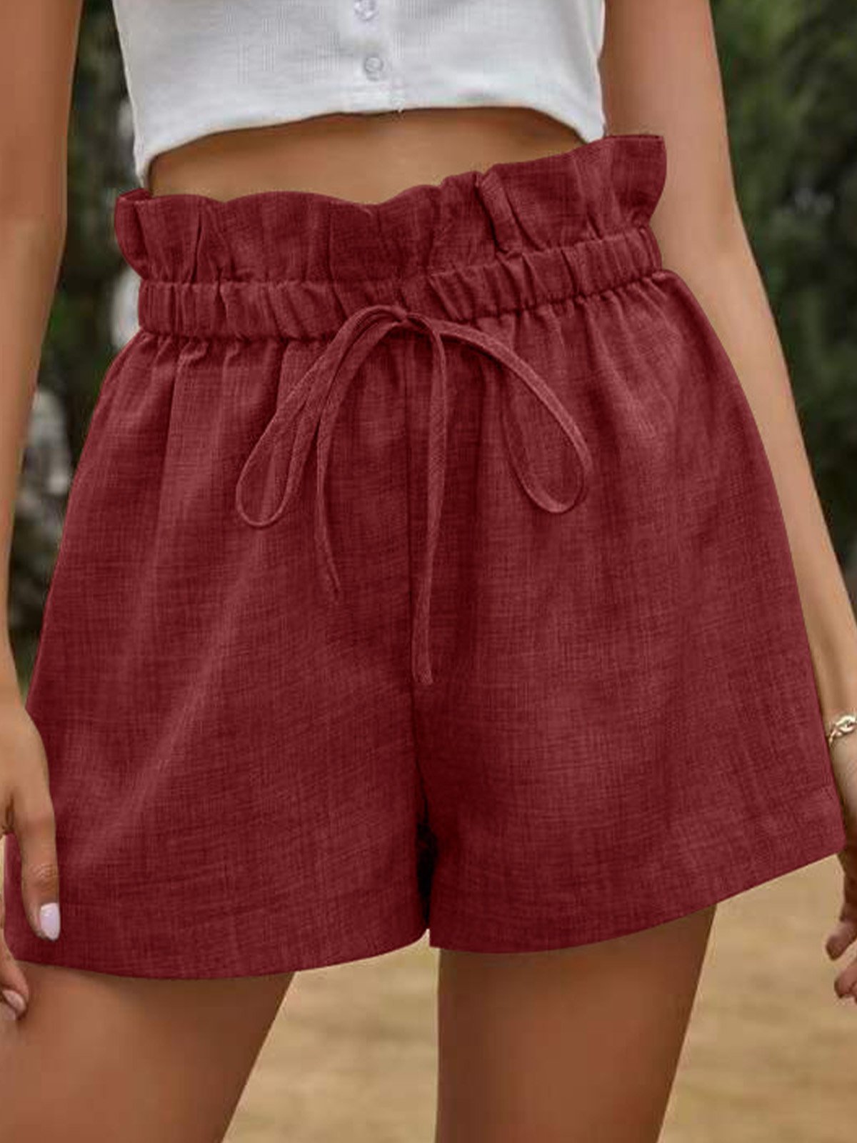 Pantalons Décontracté Plain Été Taille Haute Quotidien Ample Pantalons à Jambe Large Droit Régulier pour Femmes
