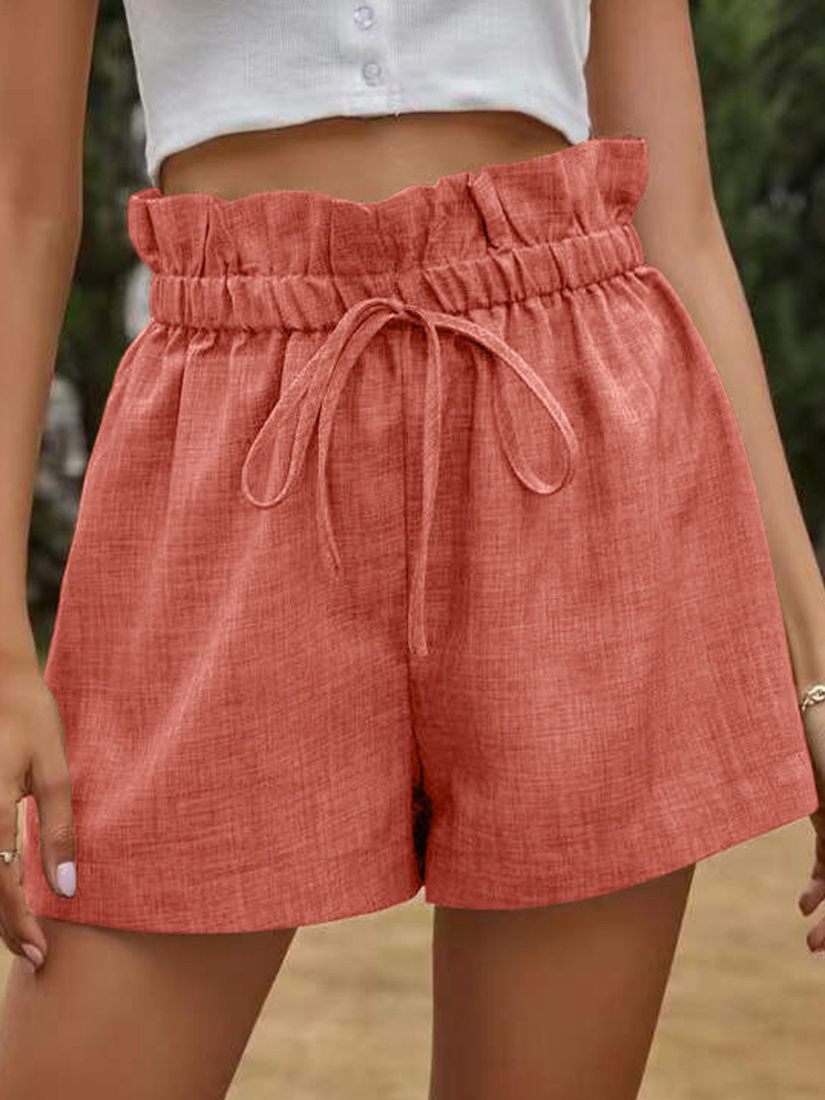 Pantalons Décontracté Plain Été Taille Haute Quotidien Ample Pantalons à Jambe Large Droit Régulier pour Femmes
