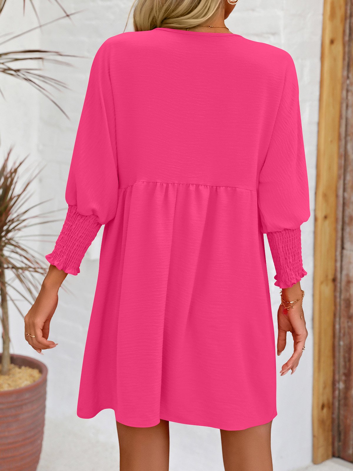 Femmes Plain Noir Col Rond Confortable Court Robe Décontracté