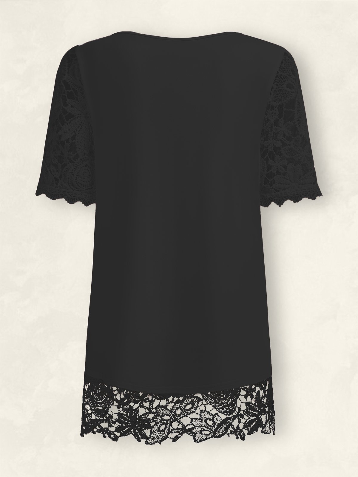 T-shirts Femmes Décontracté Plain Été Polyester Col Carré Quotidien Ample Manches Courtes Droit