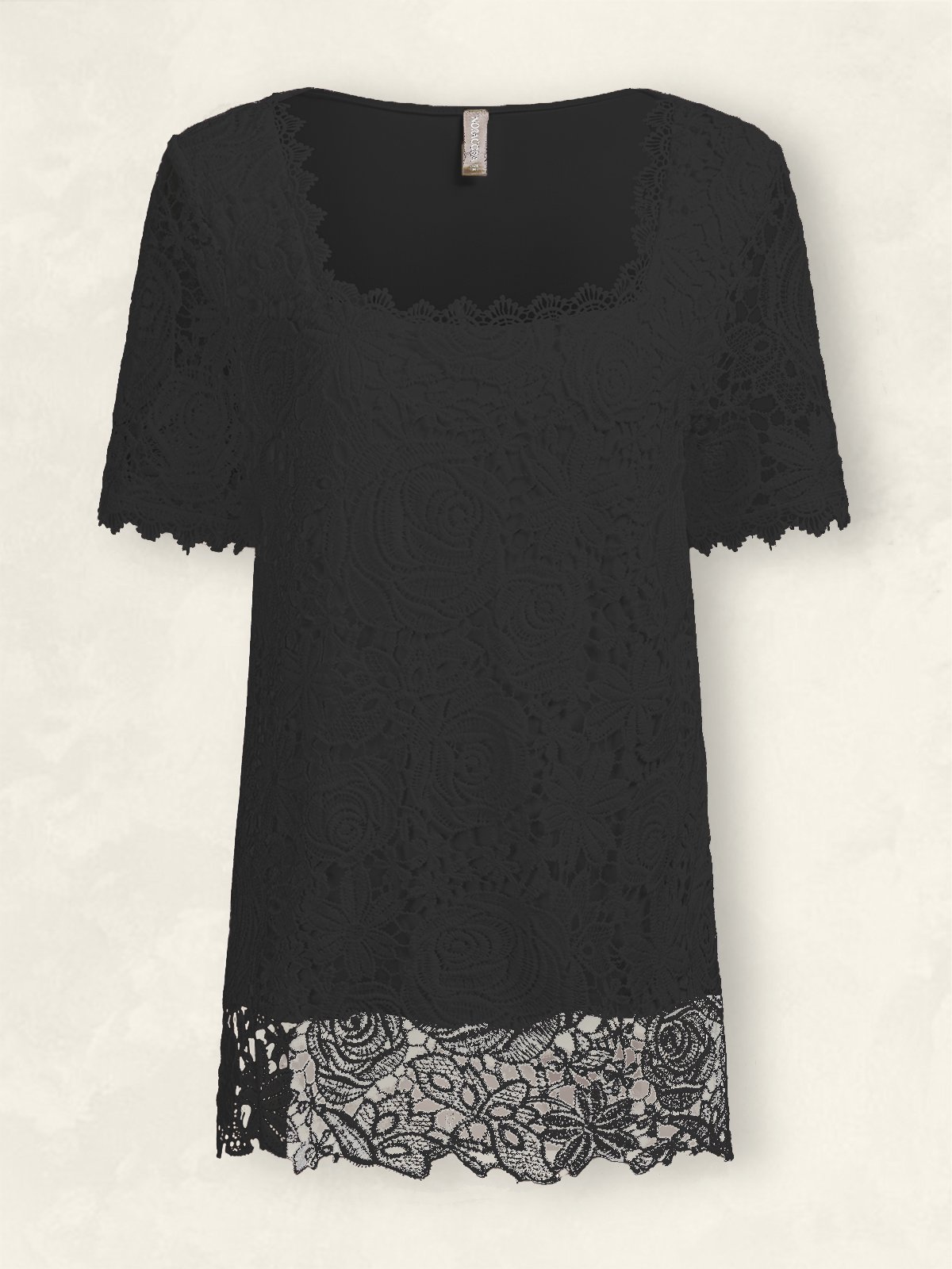 T-shirts Femmes Décontracté Plain Été Polyester Col Carré Quotidien Ample Manches Courtes Droit