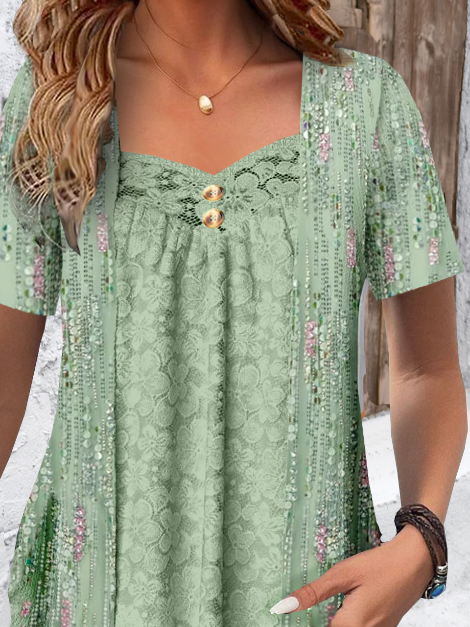 Chemises Décontracté Été Disty Floral Polyester Aucune élasticité Dentelle Manches Courtes Régulier Droit pour Femmes