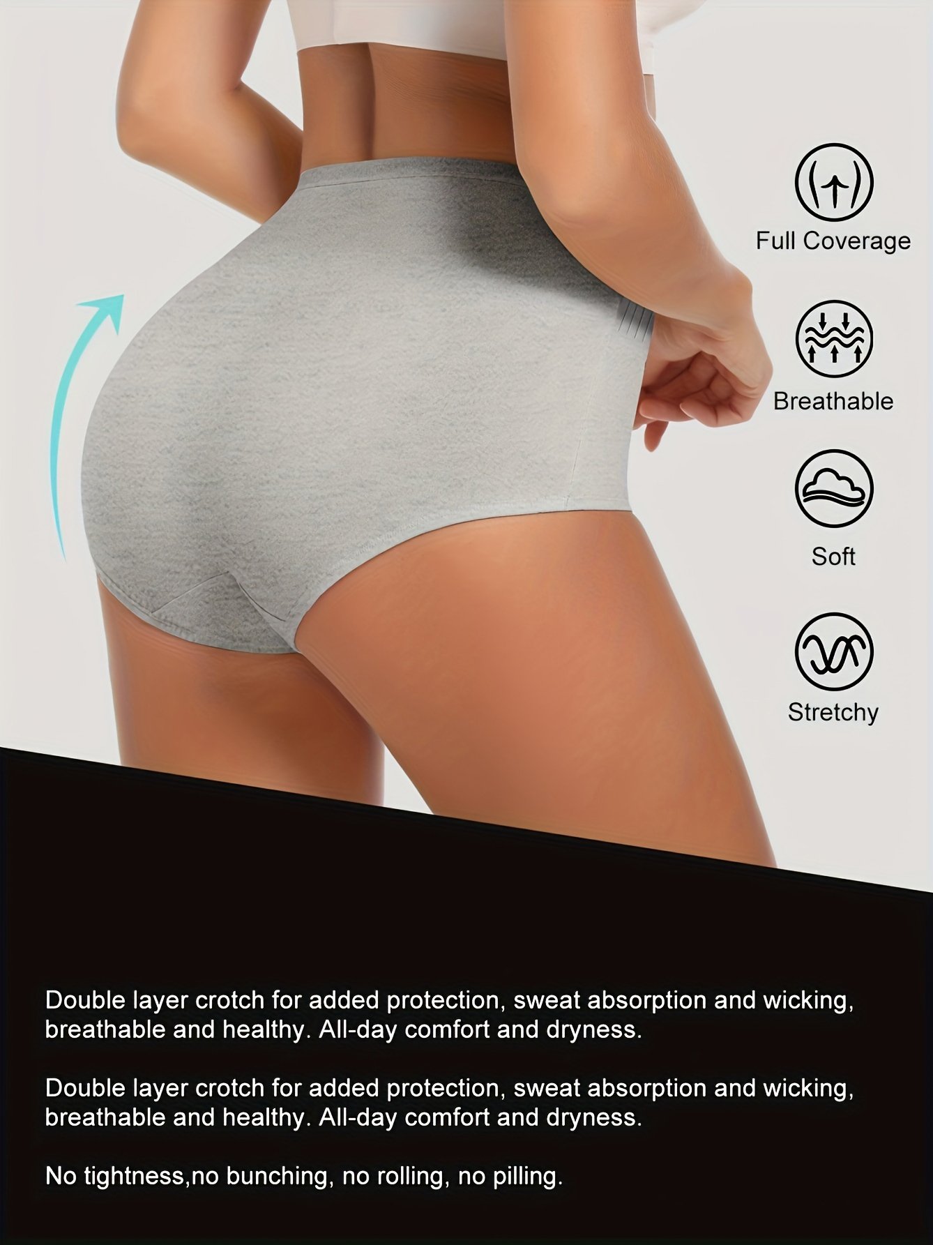 Culottes Femmes Décontracté Plain Toutes Les Saisons Coton à Haute Élasticité Quotidien Culottes Standard Régulier