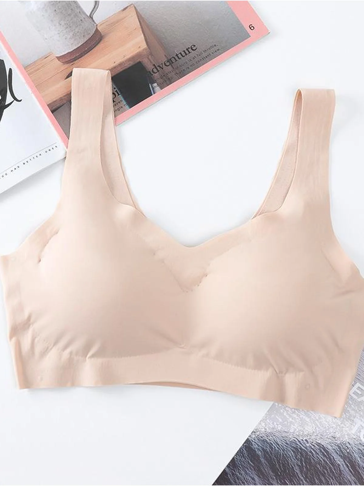 Soutiens-Gorge & Brassière Femmes Décontracté Plain Toutes Les Saisons Nylon Quotidien Bonnet Plein Sans Armature Élasticité moyenne Soutien-gorge