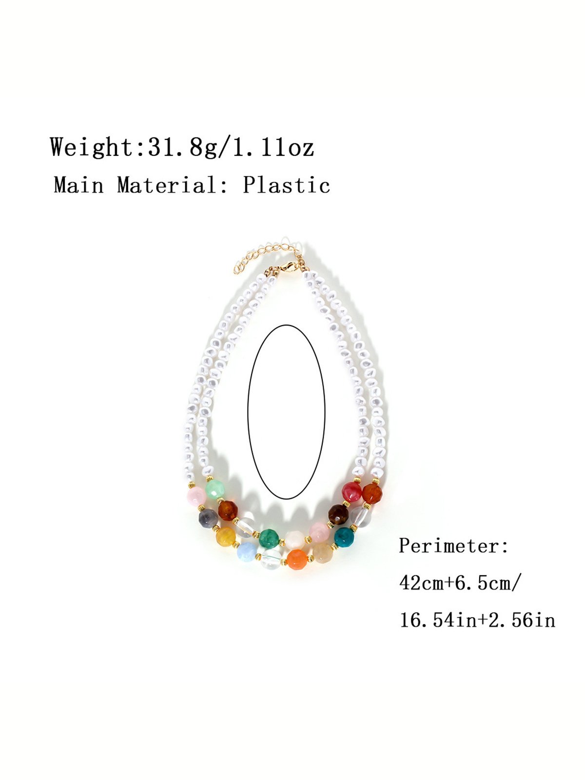 Collier Femmes Bloc de Couleur Toutes Les Saisons Élégant Quotidien Cristal Perle Ensembles de couches