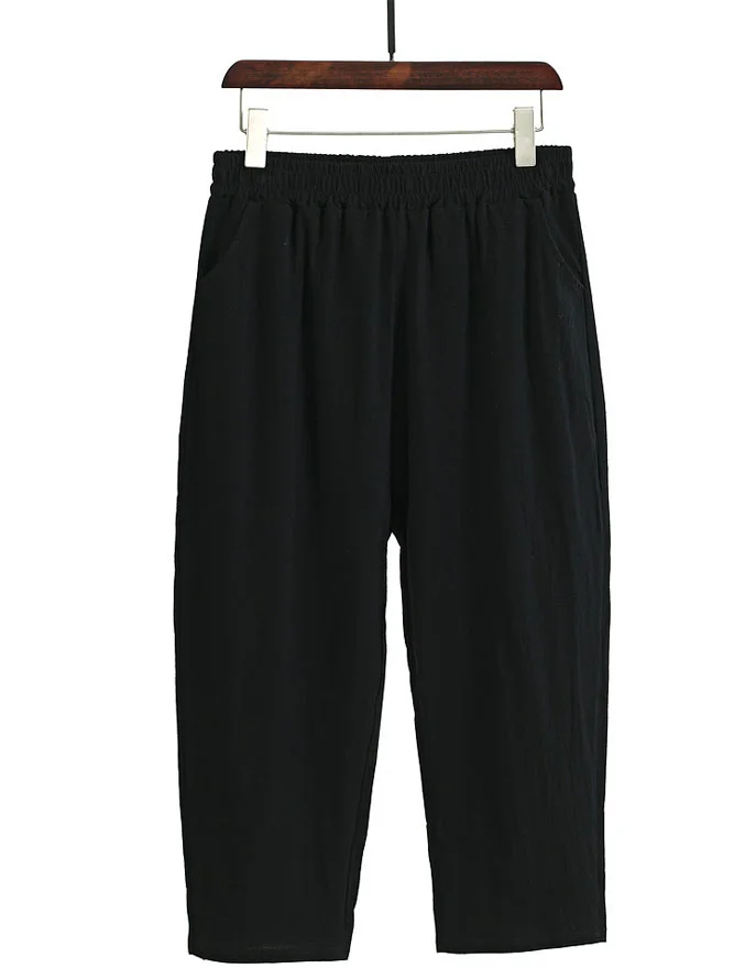 Pantalons Décontracté Plain Printemps / Automne Coton Naturel Quotidien Ample Pantalon à la cheville Droit pour Femmes