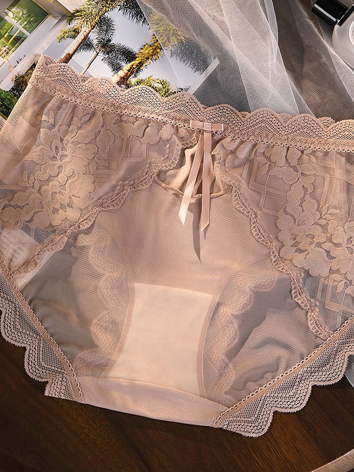Culottes Décontracté Plain Toutes Les Saisons Polyester à Haute Élasticité Respirable Quotidien Dentelle Culottes pour Femmes