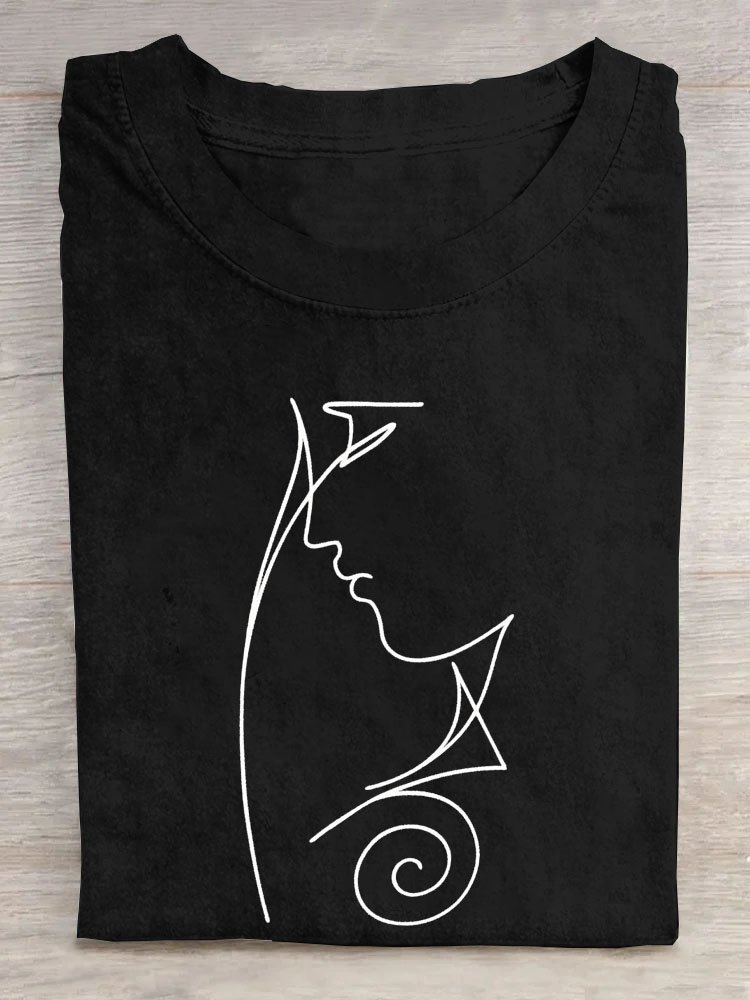 T-shirts Décontracté Abstrait Été Quotidien Ample Col Rond Régulier Régulier Oui pour Femmes