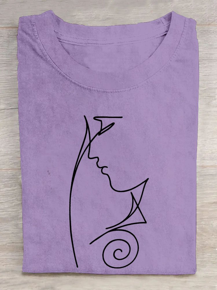 T-shirts Décontracté Abstrait Été Quotidien Ample Col Rond Régulier Régulier Oui pour Femmes