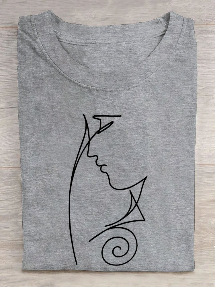 T-shirts Décontracté Abstrait Été Quotidien Ample Col Rond Régulier Régulier Oui pour Femmes