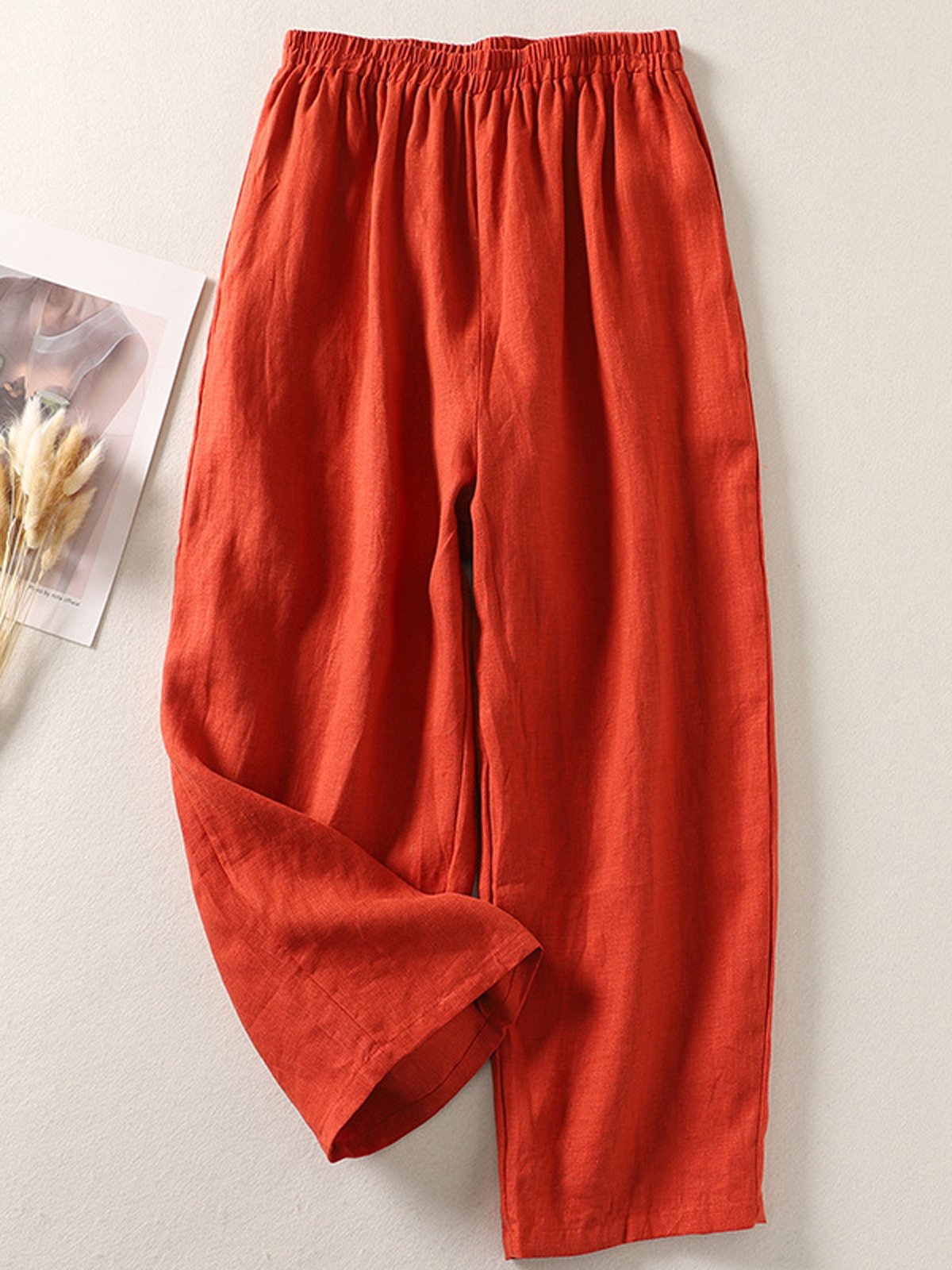 Pantalons Femmes Décontracté Plain Printemps / Automne Coton Naturel Aucune élasticité Quotidien Pantalon à la cheville Droit