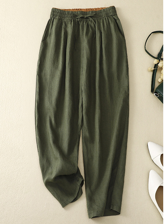 Pantalons Femmes Décontracté Plain Printemps / Automne Coton Naturel Aucune élasticité Ample Long Droit