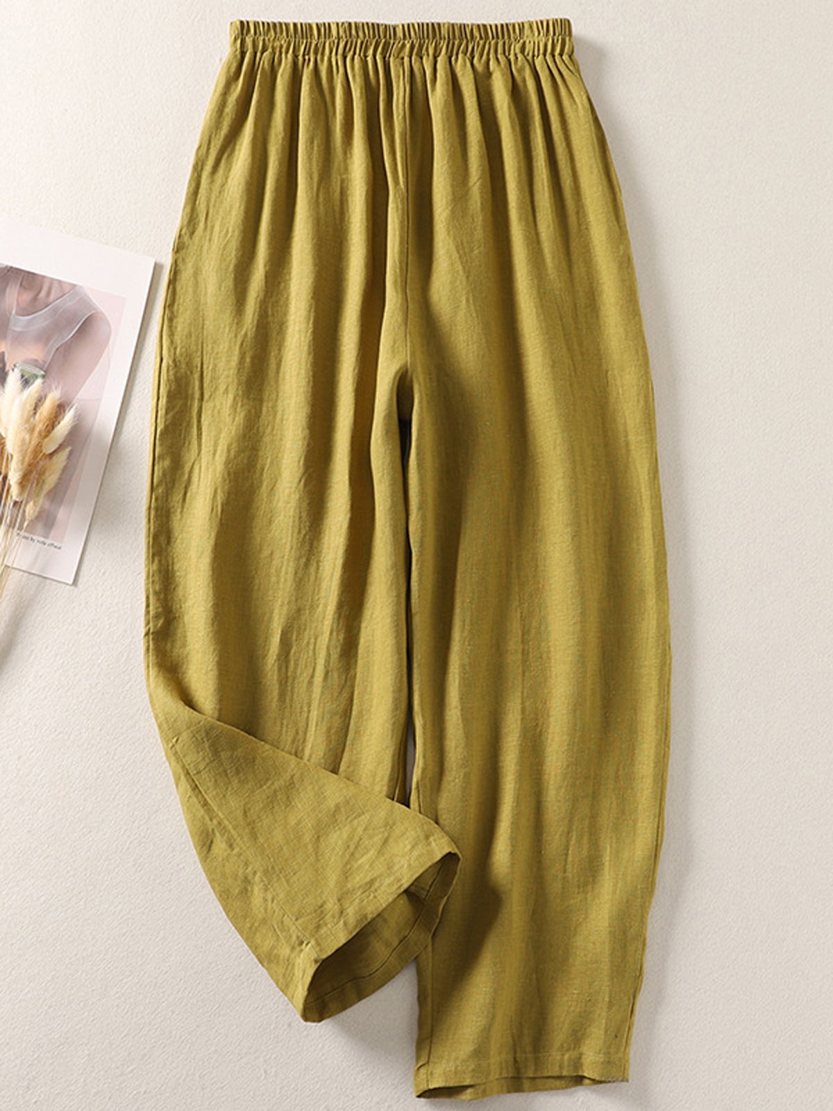 Pantalons Femmes Décontracté Plain Printemps / Automne Coton Naturel Aucune élasticité Quotidien Pantalon à la cheville Droit