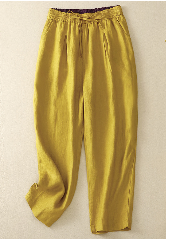 Pantalons Femmes Décontracté Plain Printemps / Automne Coton Naturel Aucune élasticité Ample Long Droit